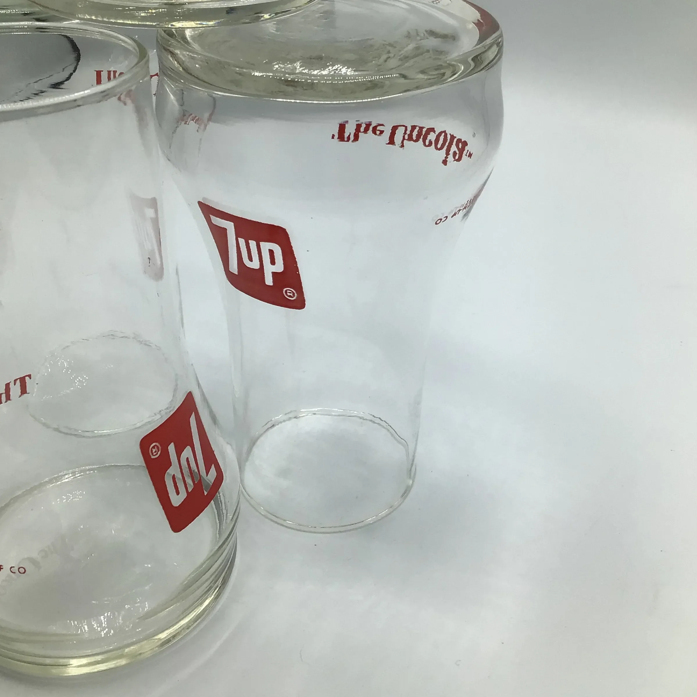 1980’s セブンアップ　Uncola アドバタイジング　グラス　セット Vintage 1970's “The Uncola” 7up Upside Down Glasses-Set of 4