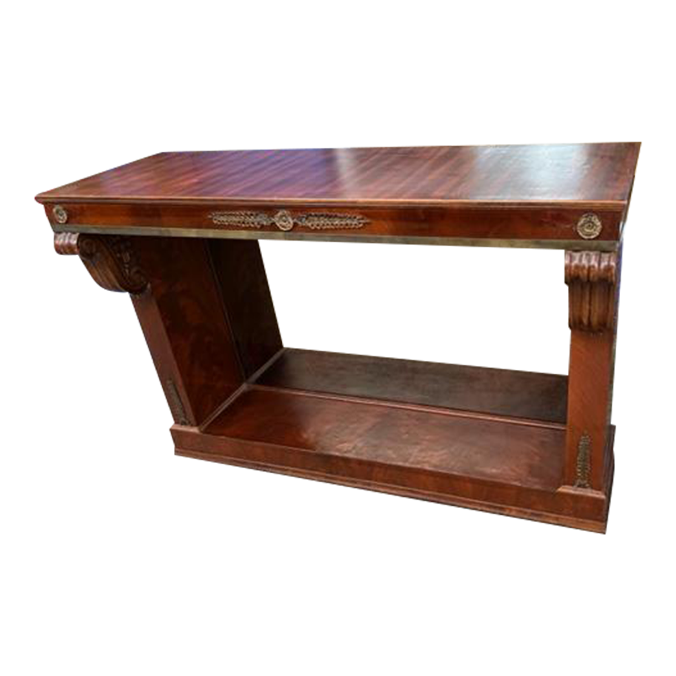 1950s Vintage Style Mahogany Console Table with Mirrored Center Chairish
