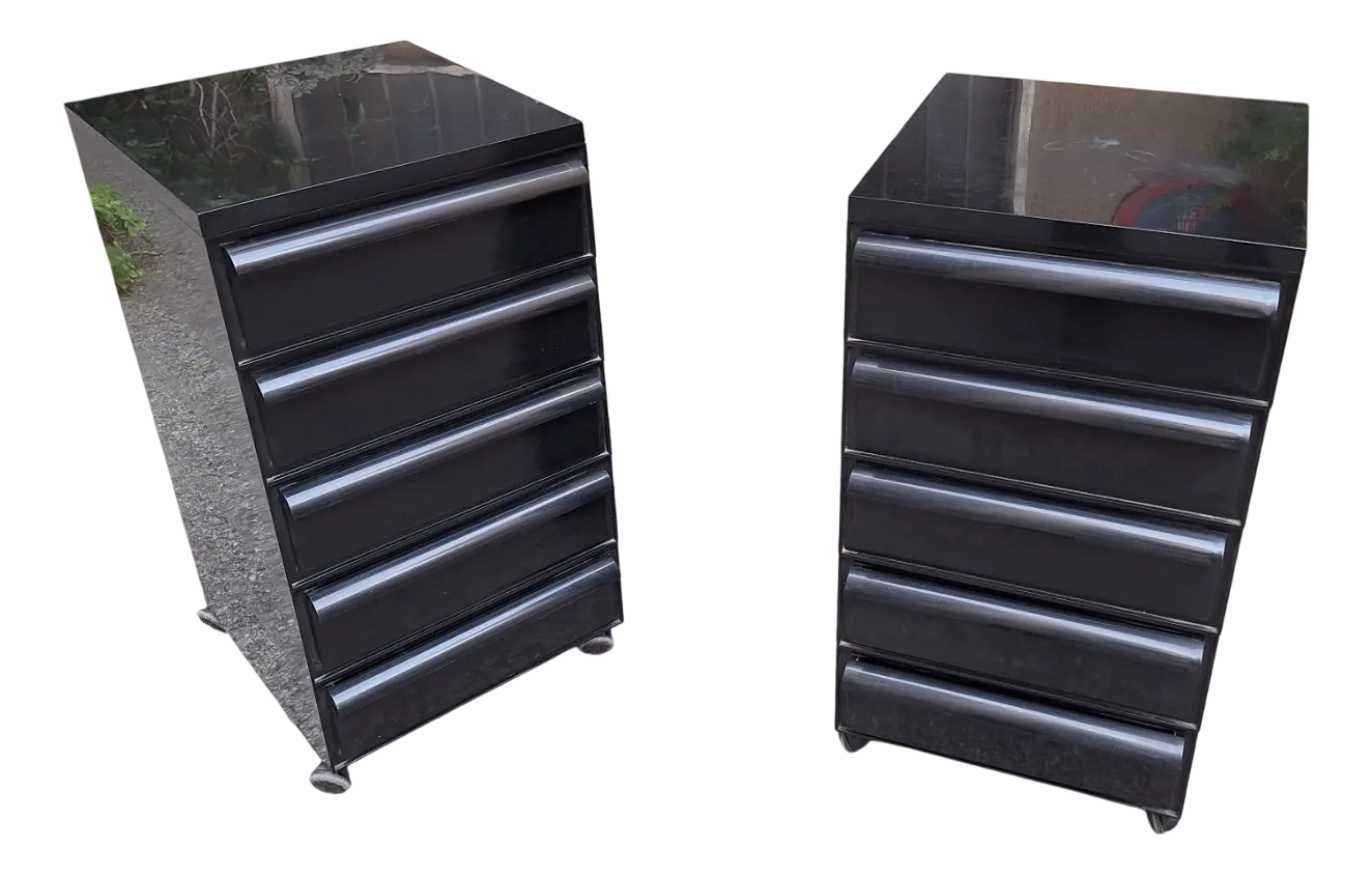 Model 4602 Bedside Chest of Drawers in Black Plastic by Simon Fussel for  Folder, 1970s | Chairish