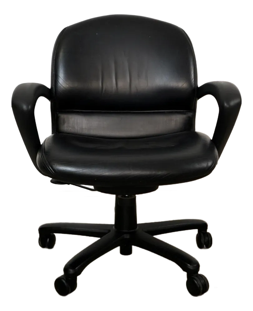 椅子 vintage 90's Postmodern Chair 1990's Postmodern Steelcase Black Leather Office Desk Chair