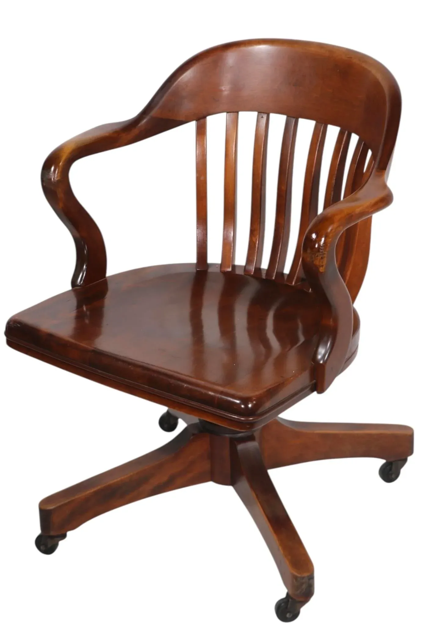 Bank of England Swivel Tilt Office Chair by Sikes 1940's Chairish