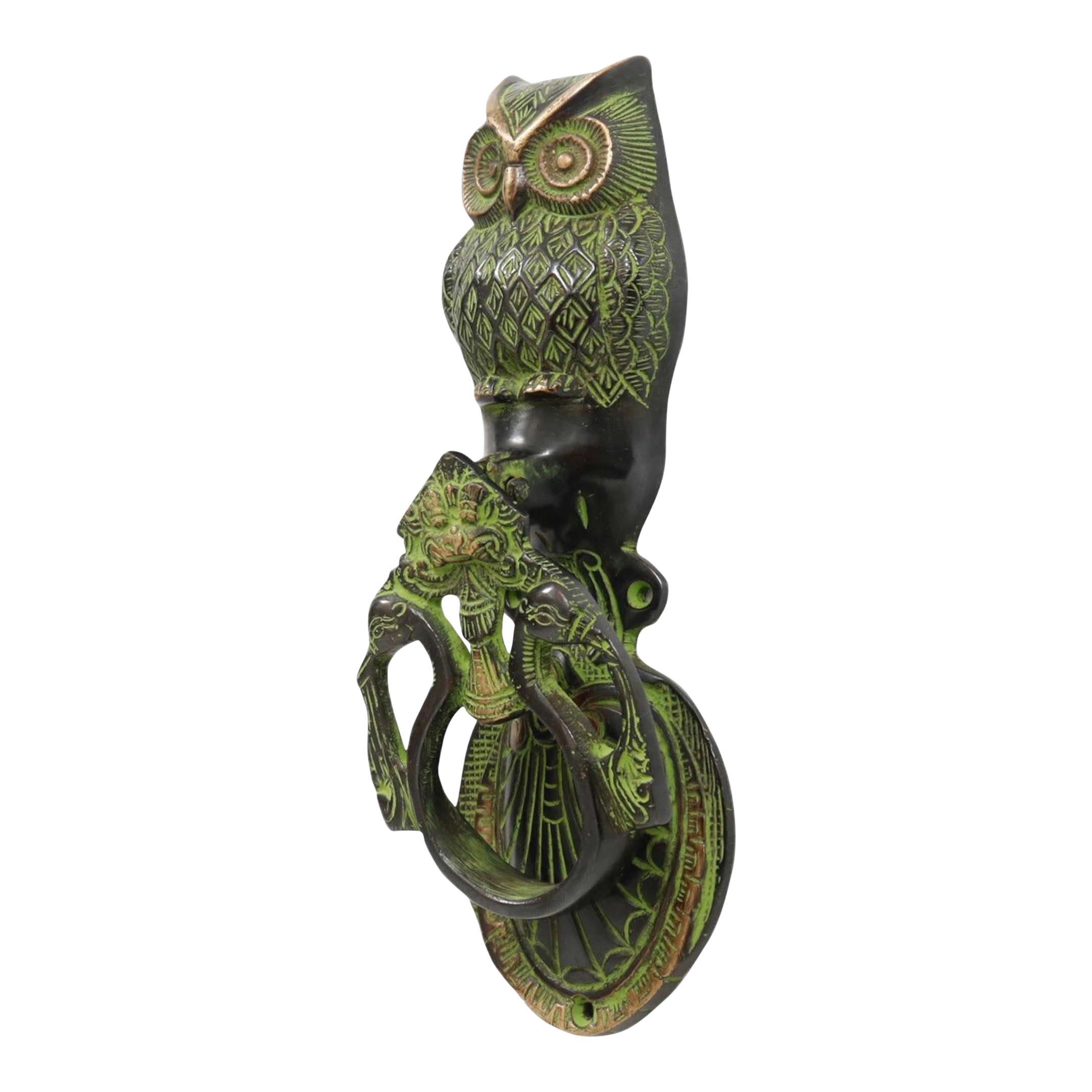Green Brass Owl Door Knocker Chairish