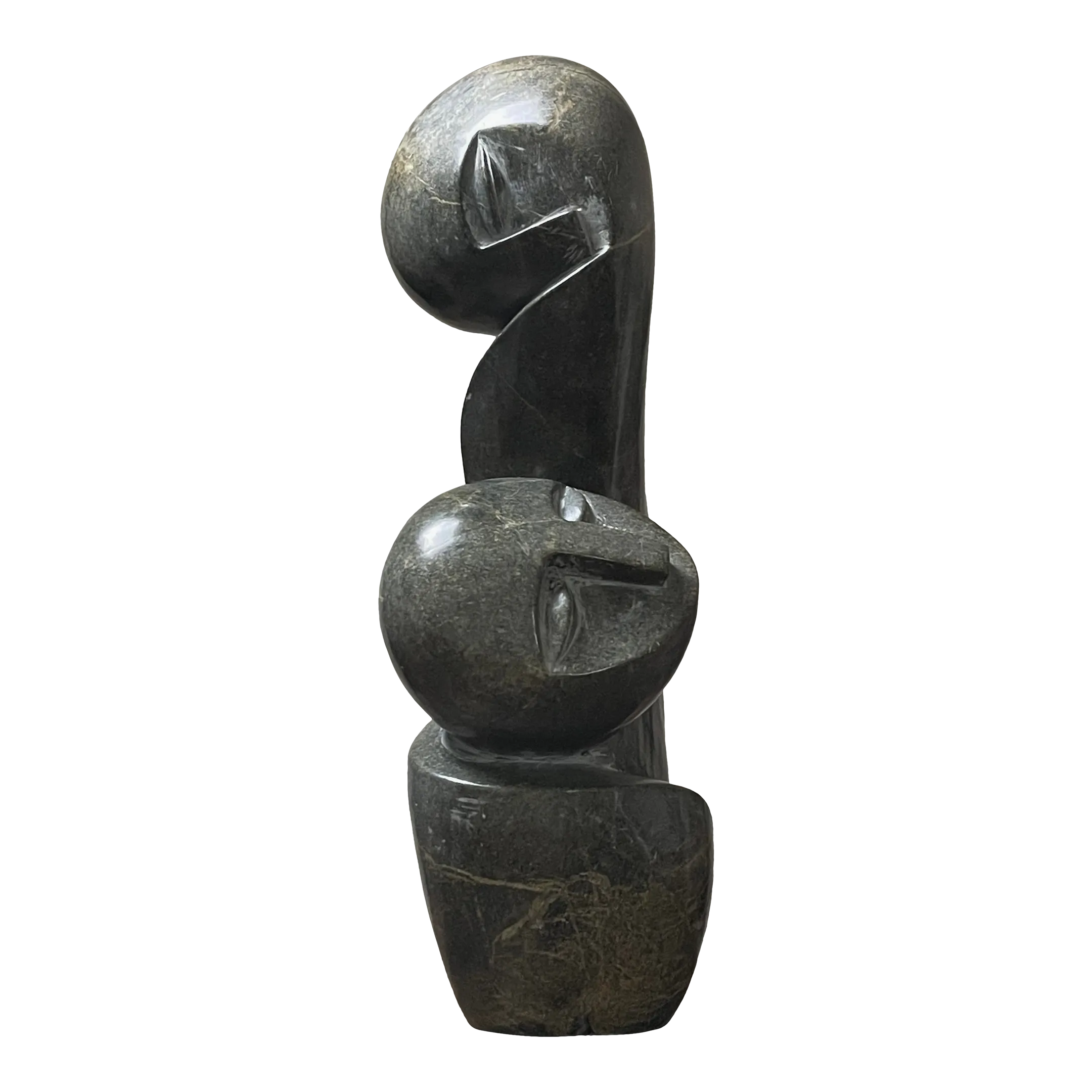 Vintage African Modernist Shona Carved Stone Sculpture, Signed Chairish