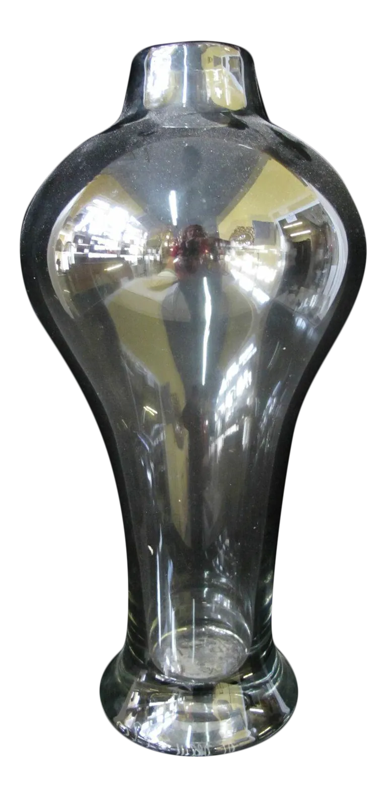 Handcrafted Large Clear Modern Art Glass Tall Vase Signed Zebra Man ...