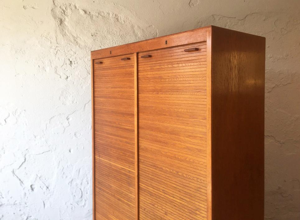 Danish Teak Rolling Doors Storage, 1960s