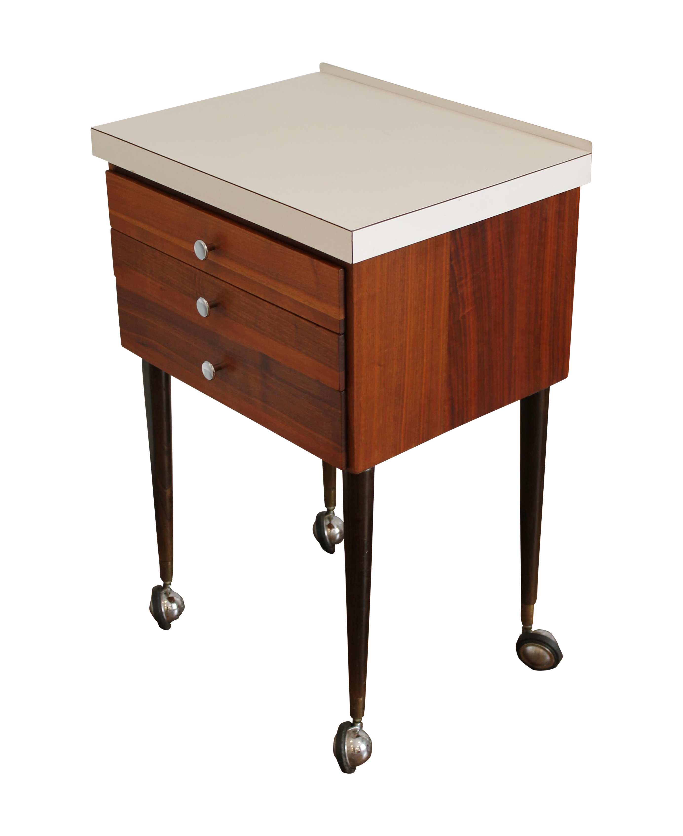 Mid Century Rosewood 3Drawer on Casters Chairish