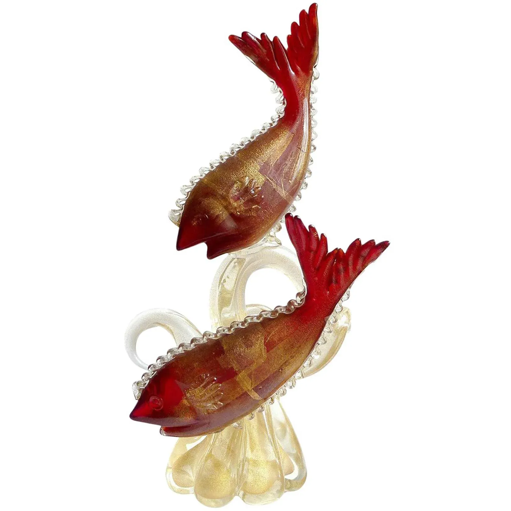 vintage-murano-red-fish-gold-