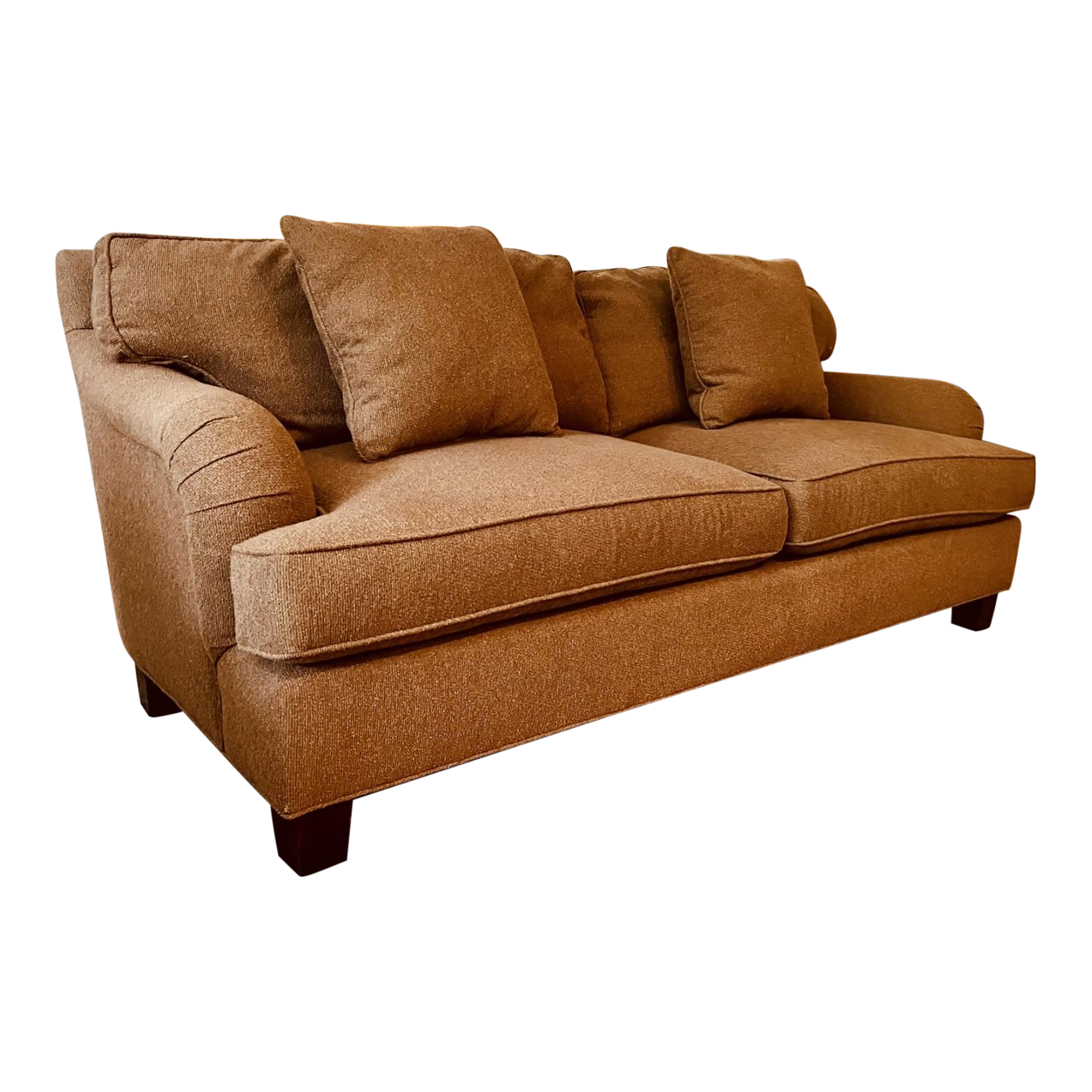 Baker Milling Road Collection Sofa in Apricot Boucle Chairish