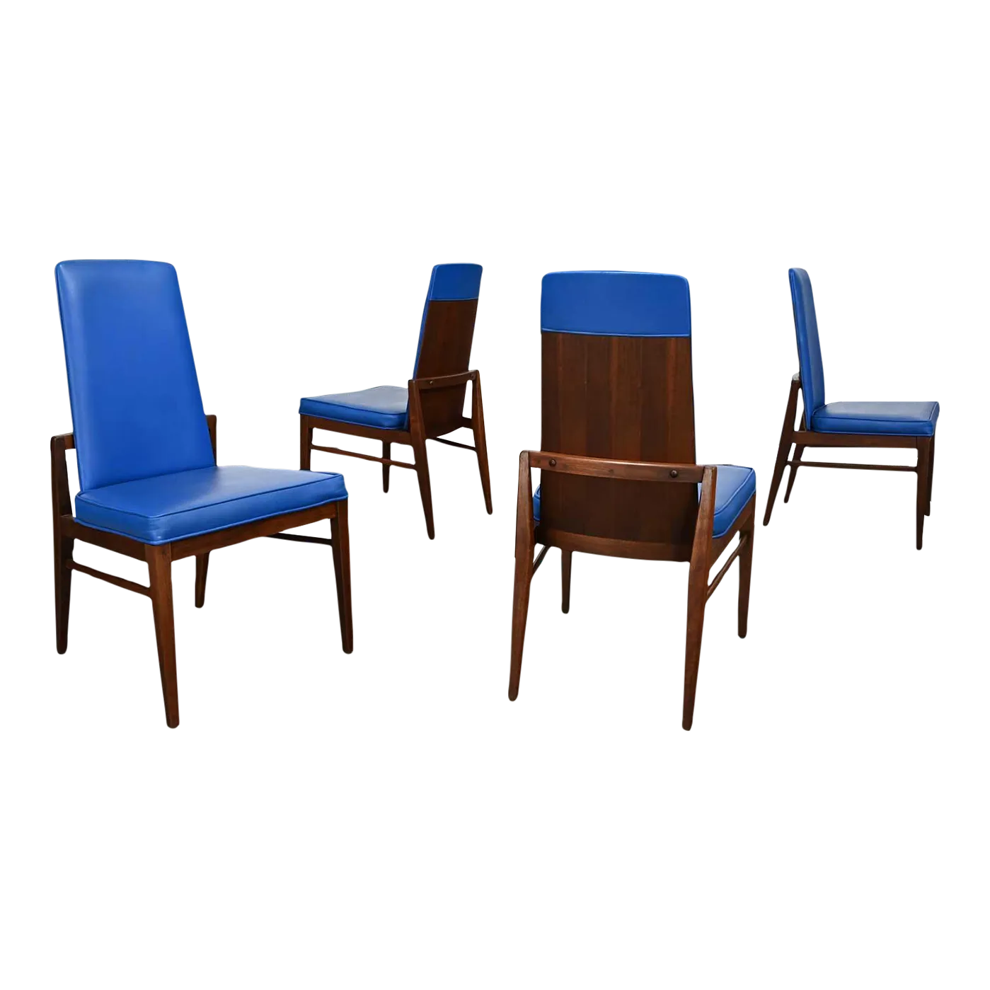 Vintage Mid Century Modern FosterMcDavid Cobalt Blue Faux Leather