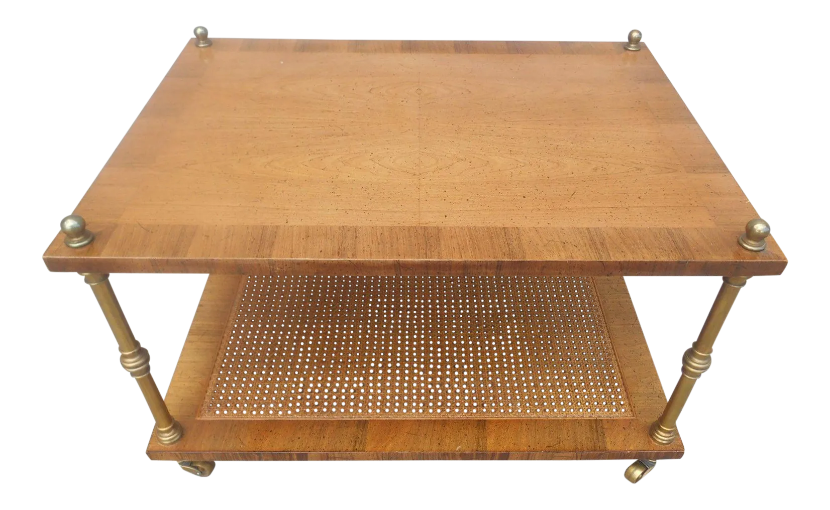 Henredon MidCentury Modern Birdseye Inlaid Maple Side Table Chairish