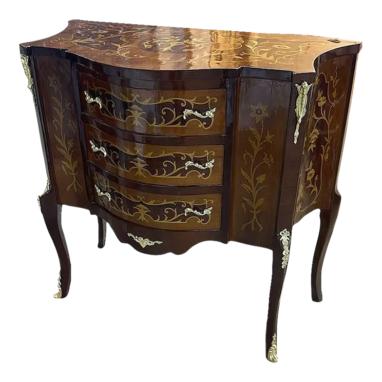 French Rococo Style Copper Commode With Gold Details | Chairish