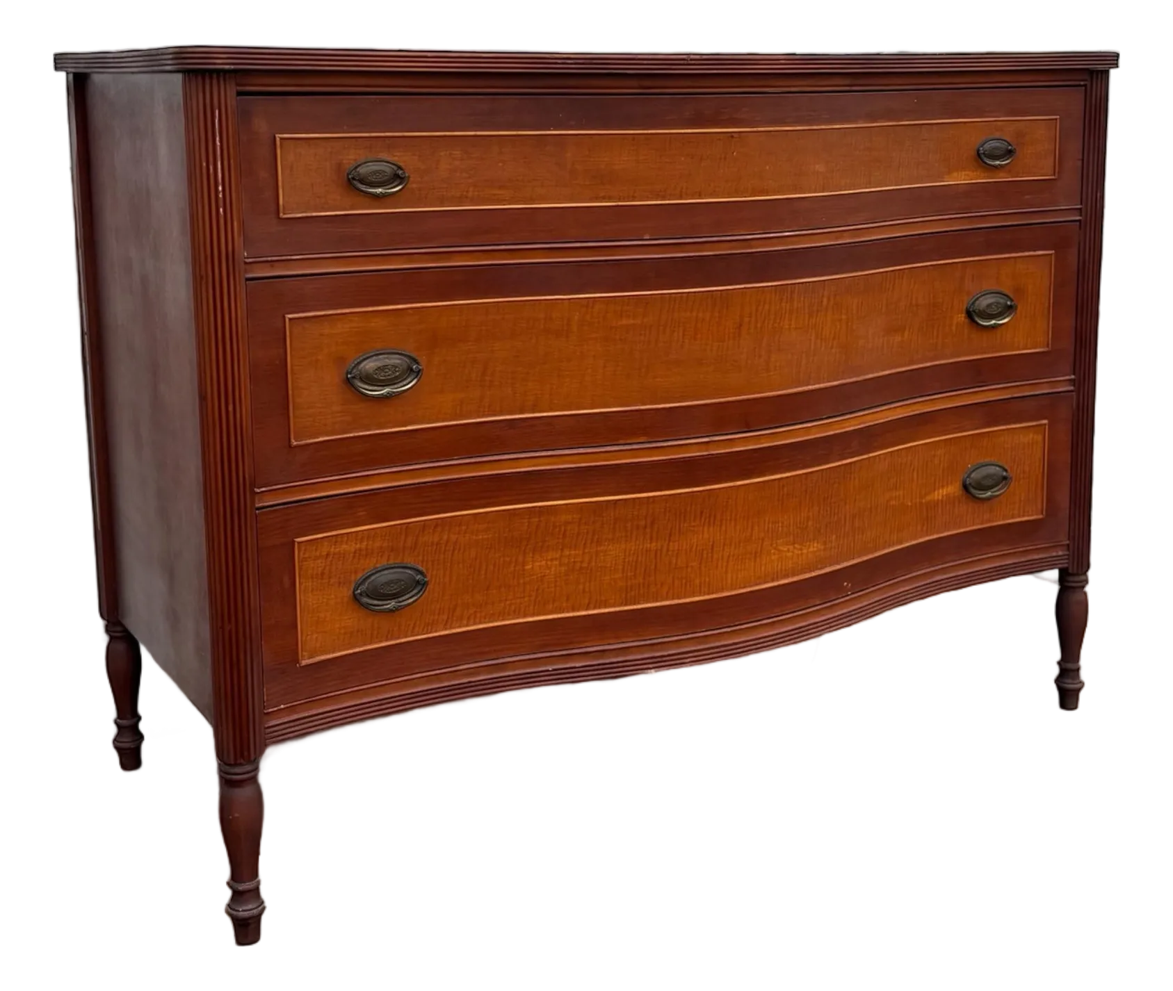 Antique Hepplewhite Style Serpentine Dresser | Federal Revival Chest of  Drawers | Early 20th Century Vintage