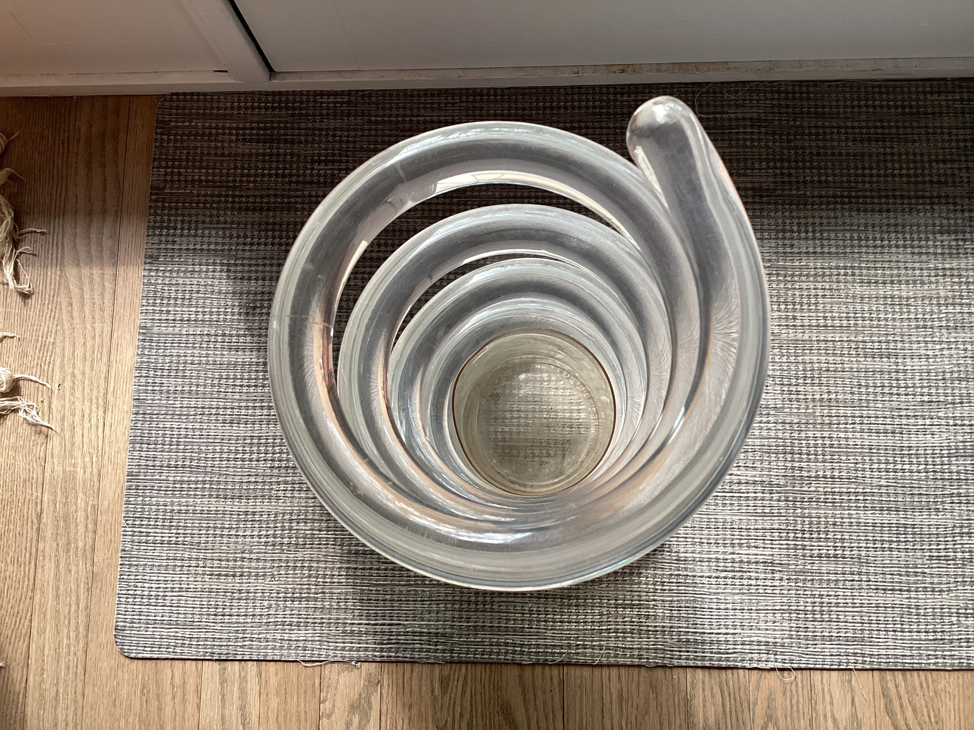 1960s Lucite Acrylic Modern Cylindrical Coil Shape Umbrella Stand