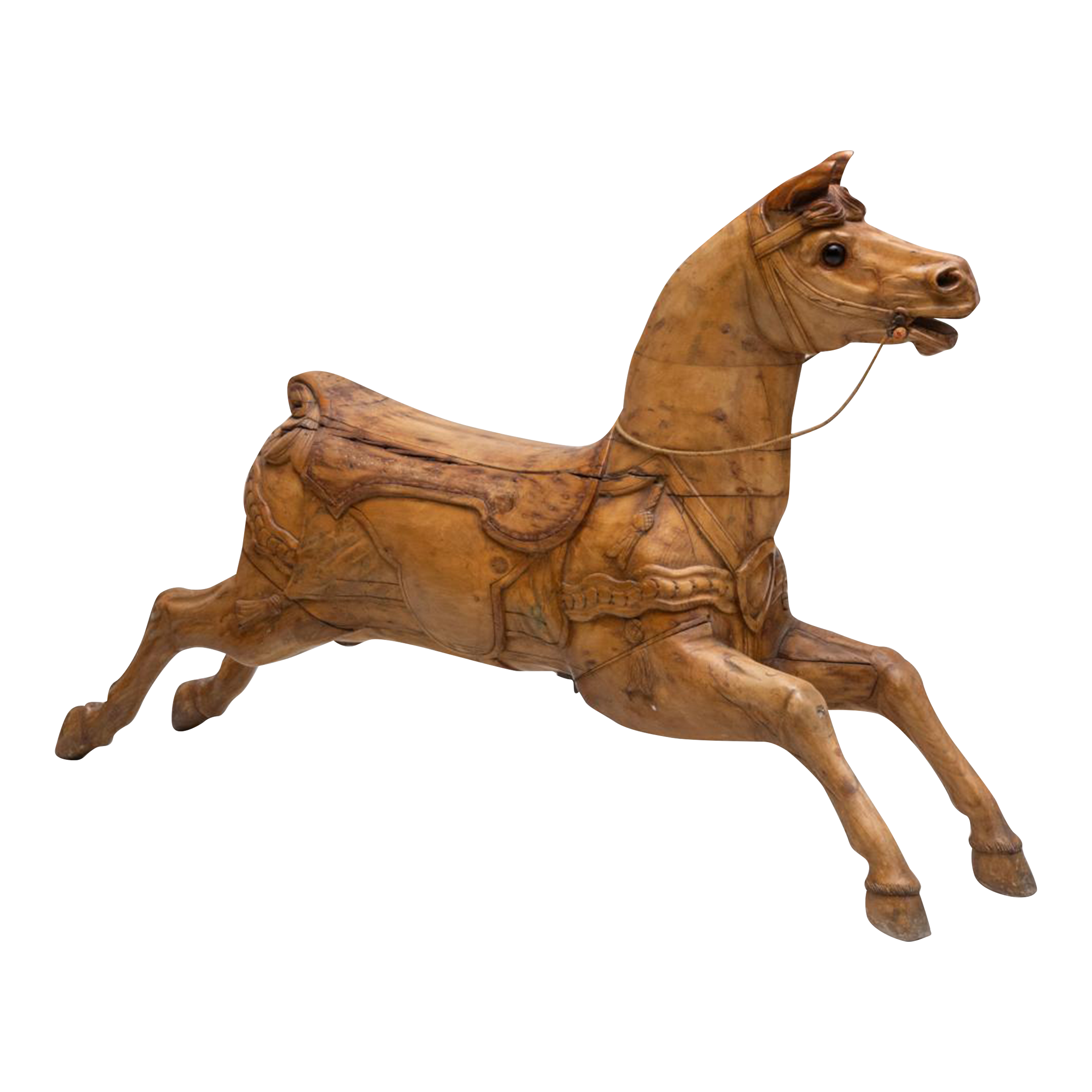 Antique Victorian Carved Pine Carousel Horse | Chairish