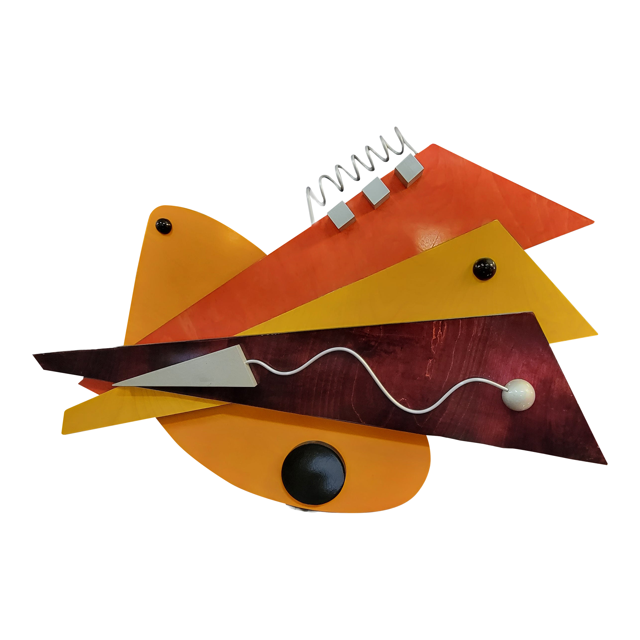 Postmodern Colorful Mixed Media Abstract Wall Sculpture Chairish