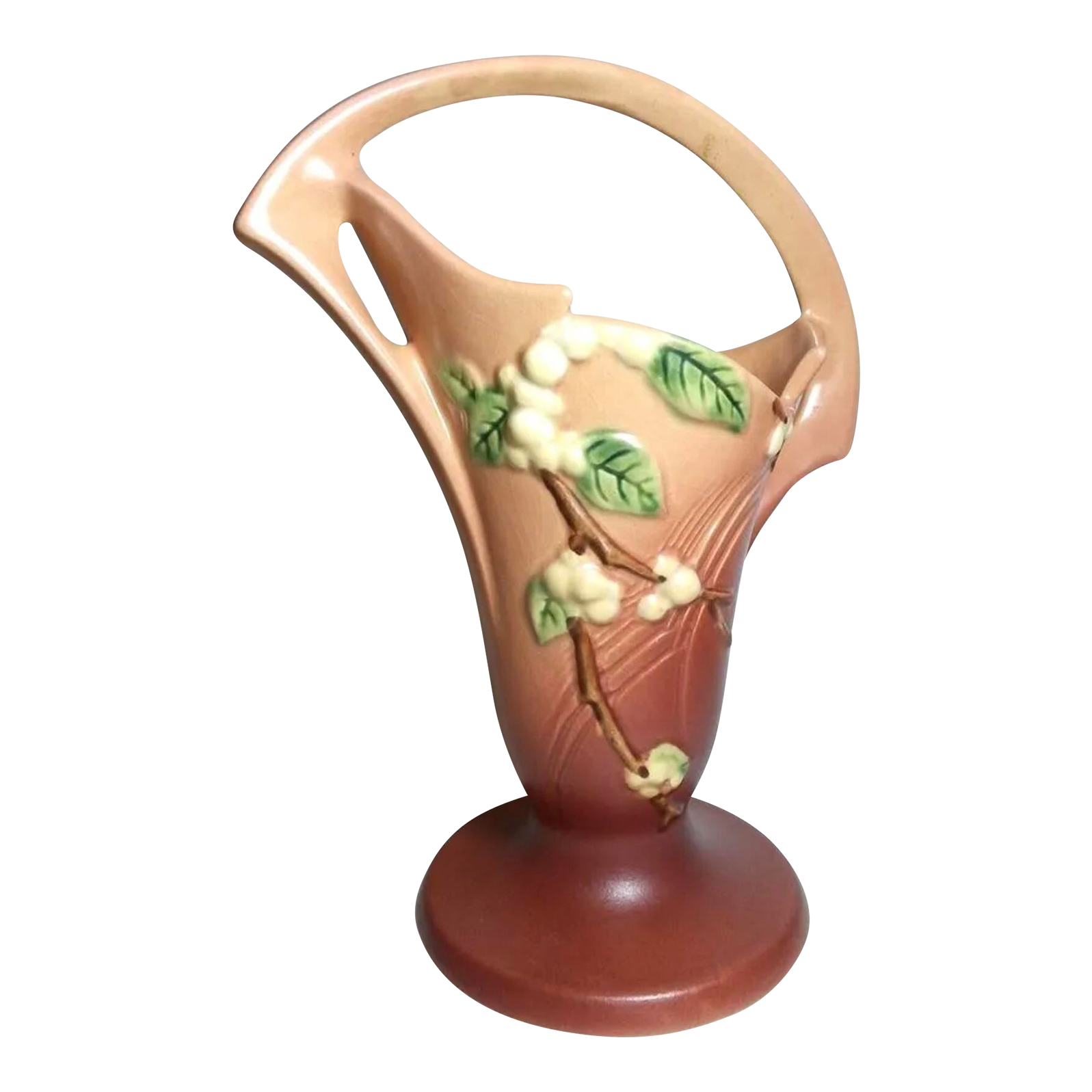 Vintage Original Roseville u.s.a. Ibk10 Pink & Tan Art Pottery Vase