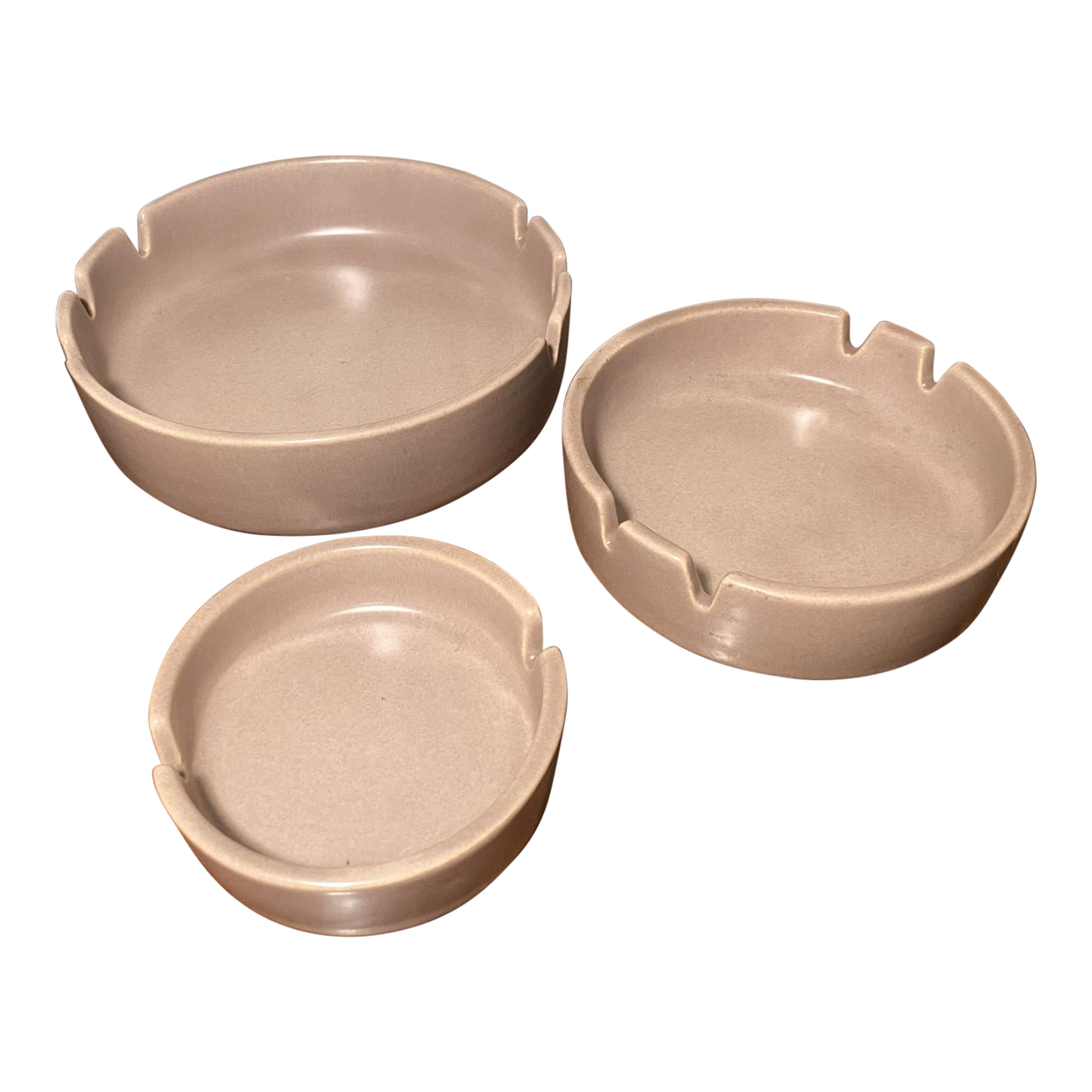 Set of 3 Mid 20th Century La Solana Potteries Ashtrays, Made in Usa