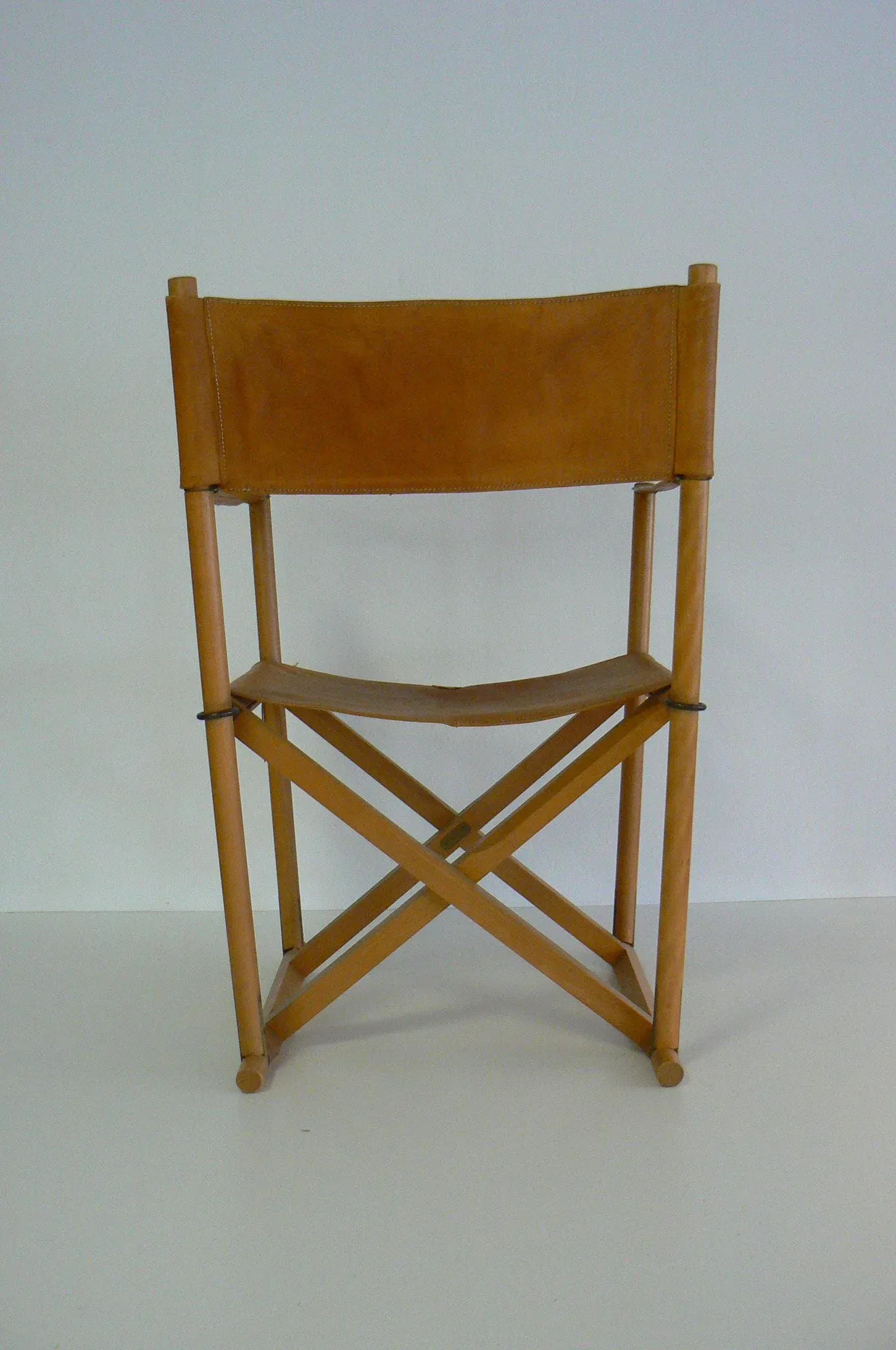 Model MK16 Leather Folding Chair by Mogens Koch for Interna | Chairish