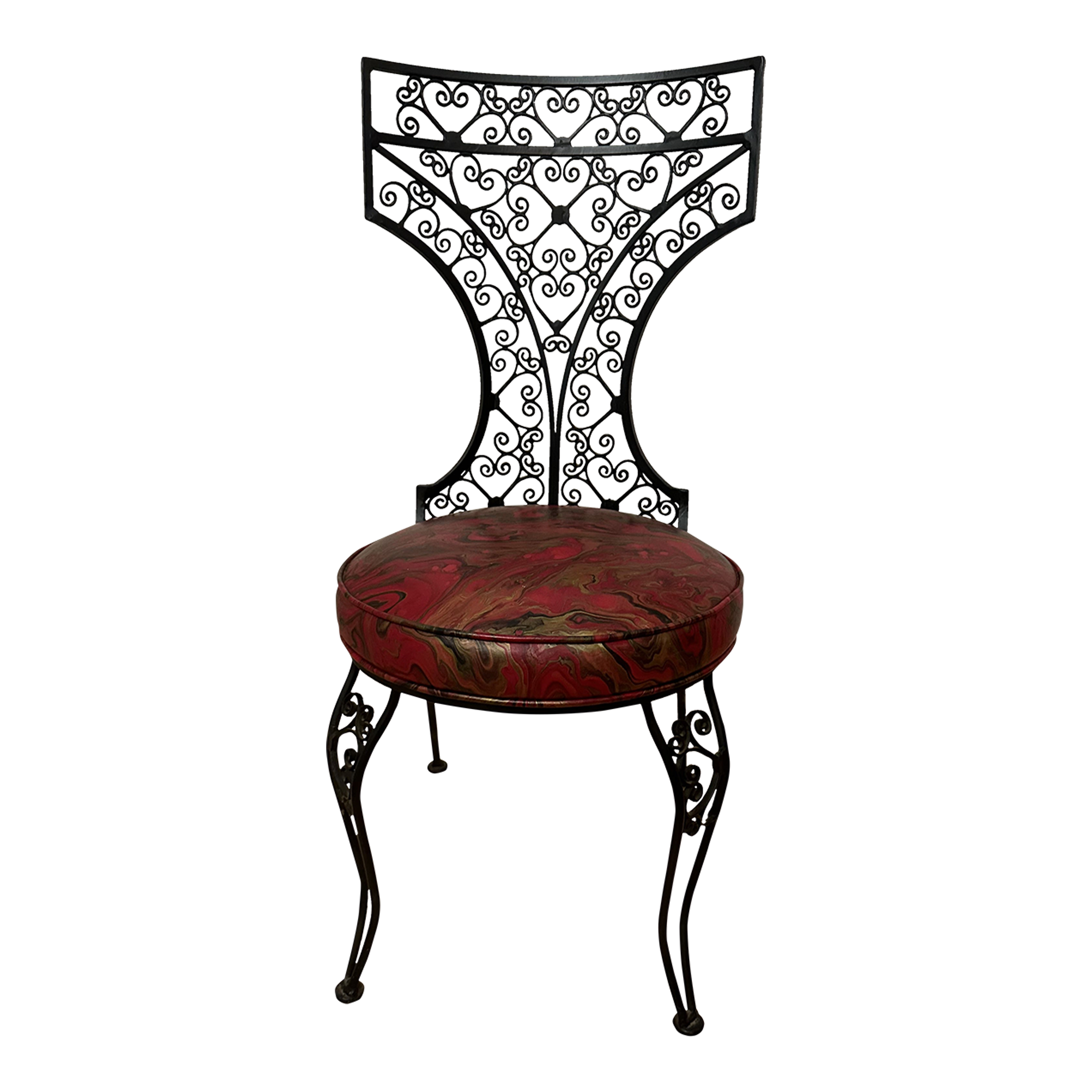 Vintage Hollywood Regency Sweetheart Wrought Iron Vanity Chair Chairish