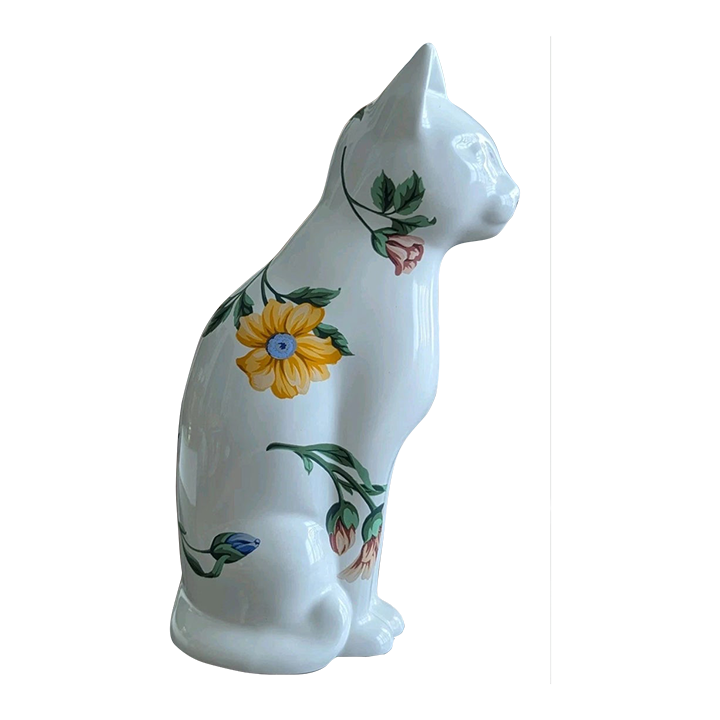 Tiffany & Co. 猫の置物(Sintra) Vintage Tiffany & Co Porcelain Sintra White Floral Cat (1996