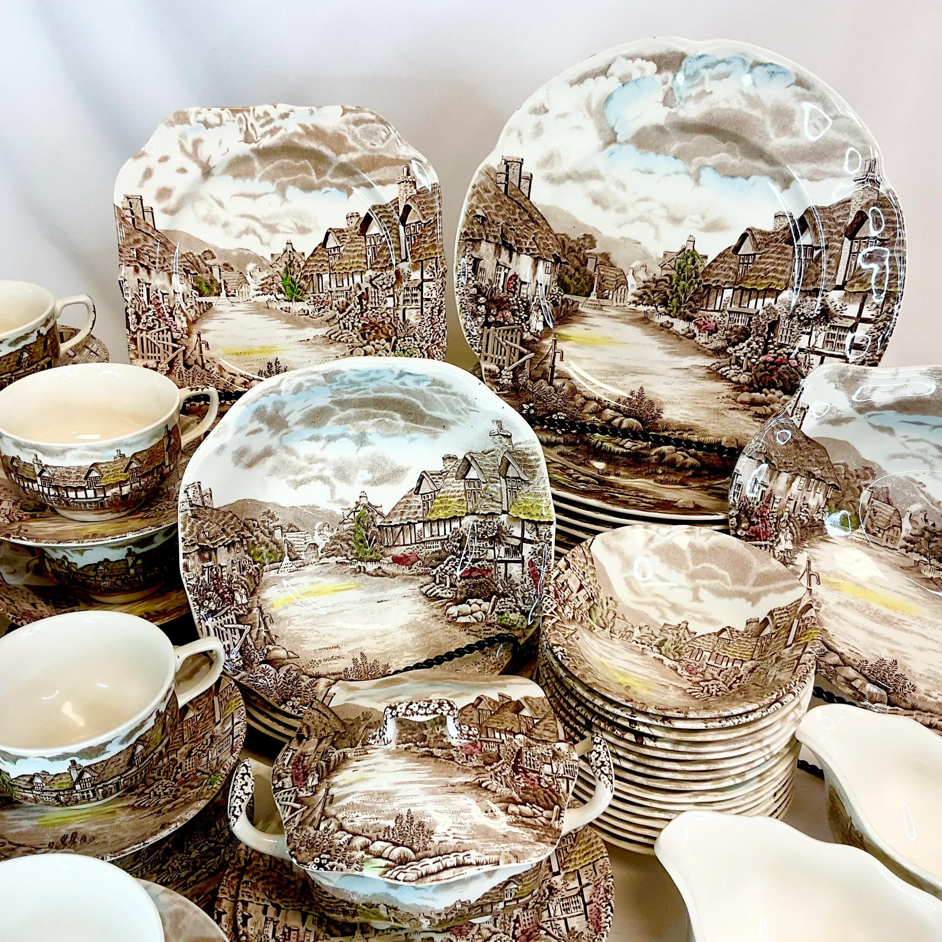 1970s Rustic European Johnson Bros Olde English Countryside