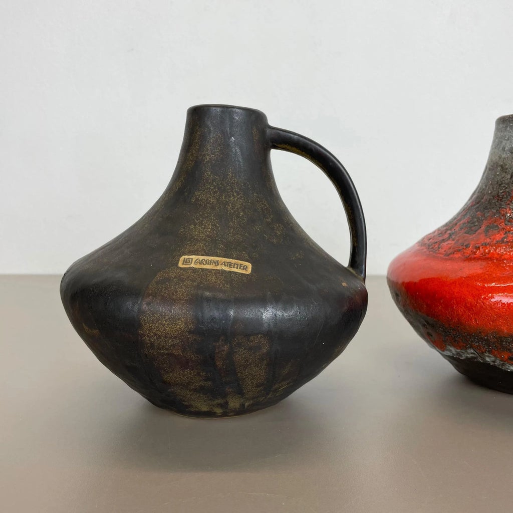 Fat Lava Pottery Vases by Heinz Siery for Carstens Tönnieshof 
