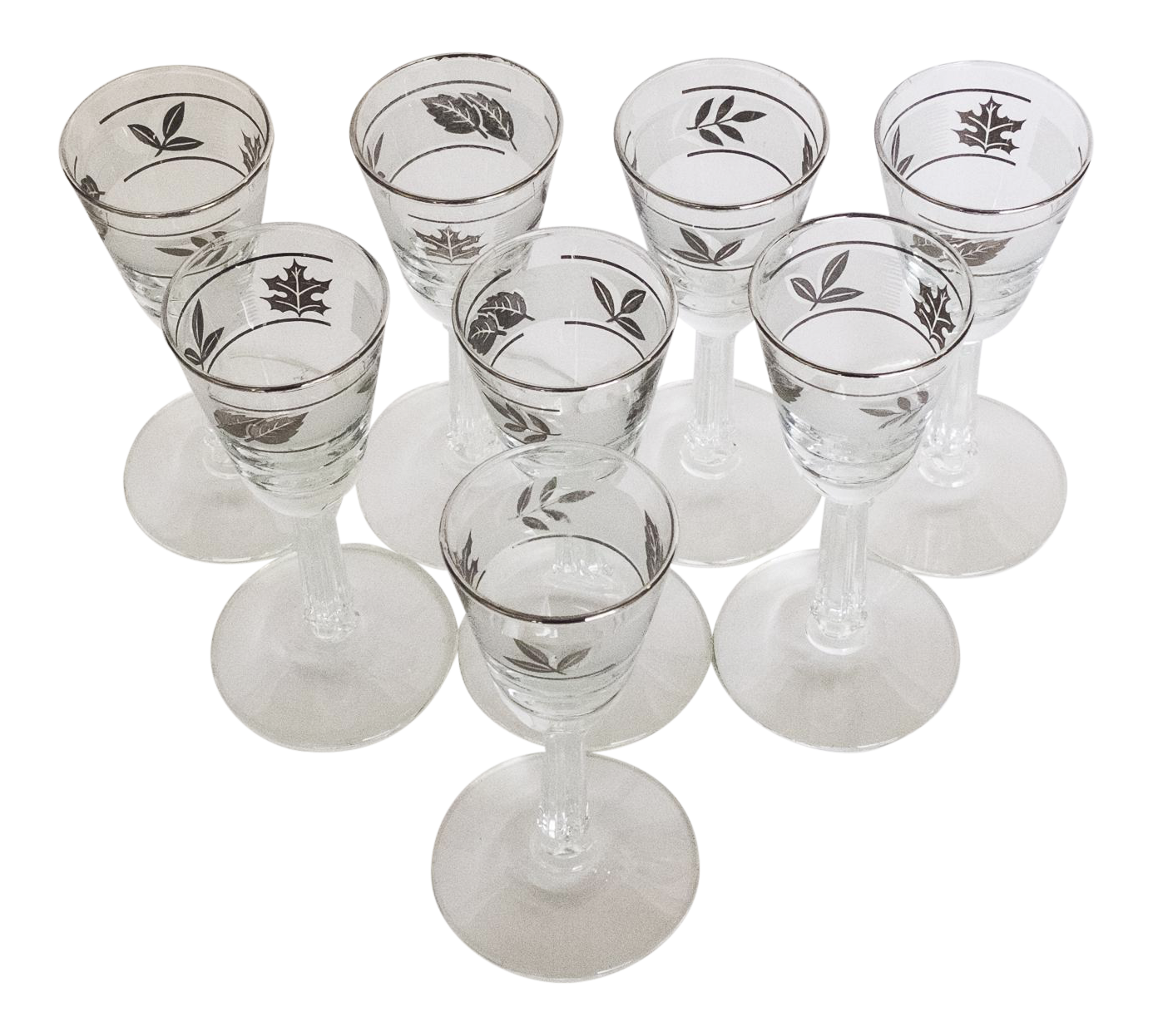 Libbey Silver Leaf Cordial Glasses Set of 8 Chairish