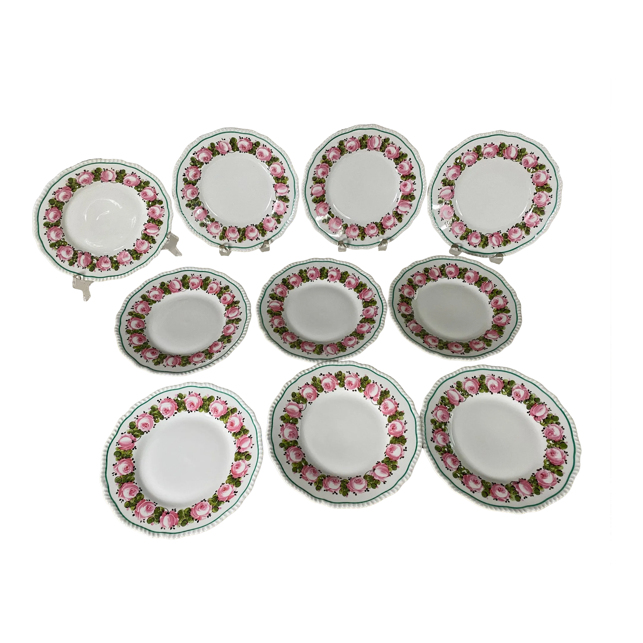 19th Century R. Delinieres & Co. Limoges Cabbage Rose With Green