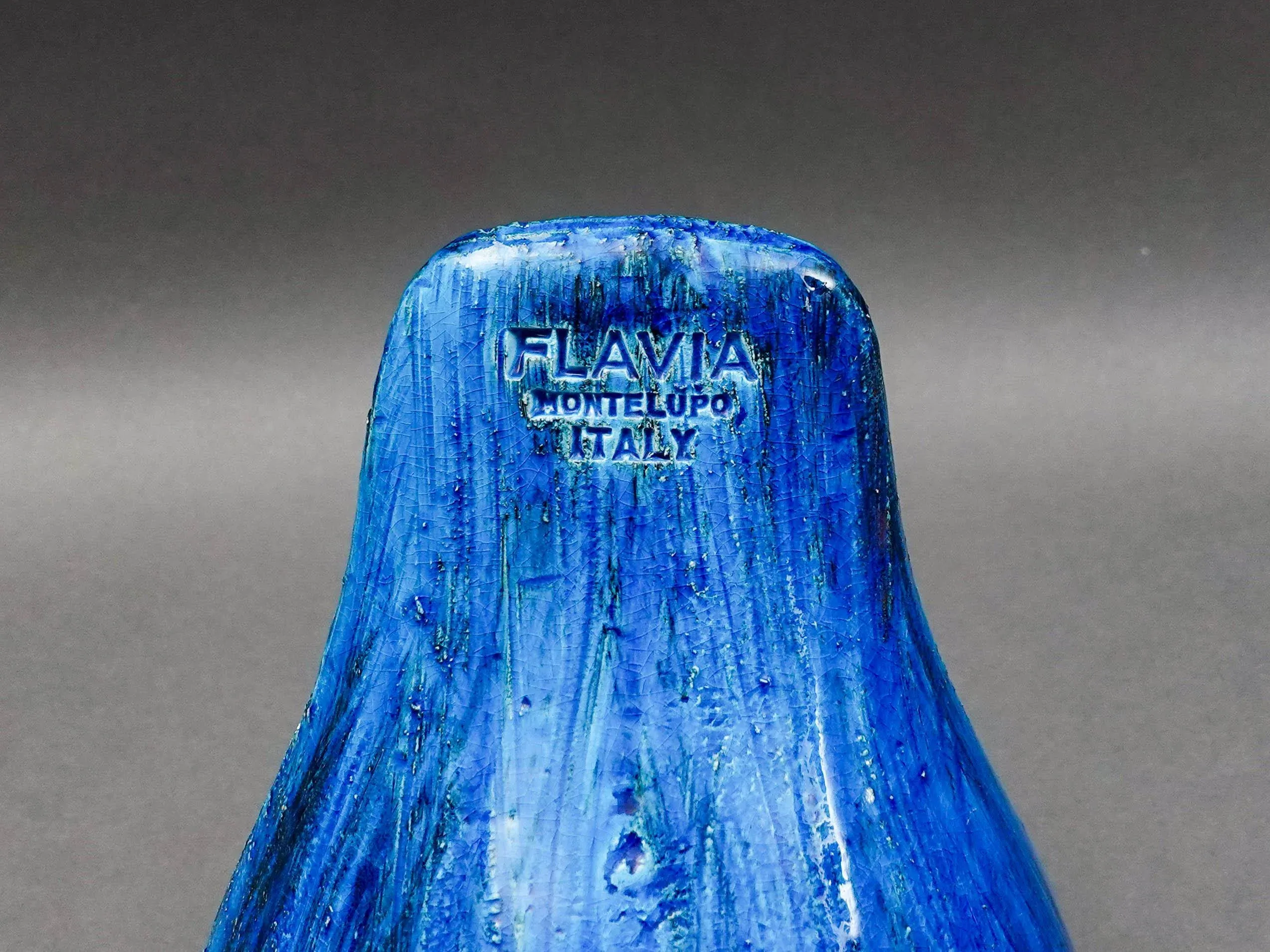 FLAVIA MONTELUPO 青い陶器のピッチャー Italy（ビトッシ