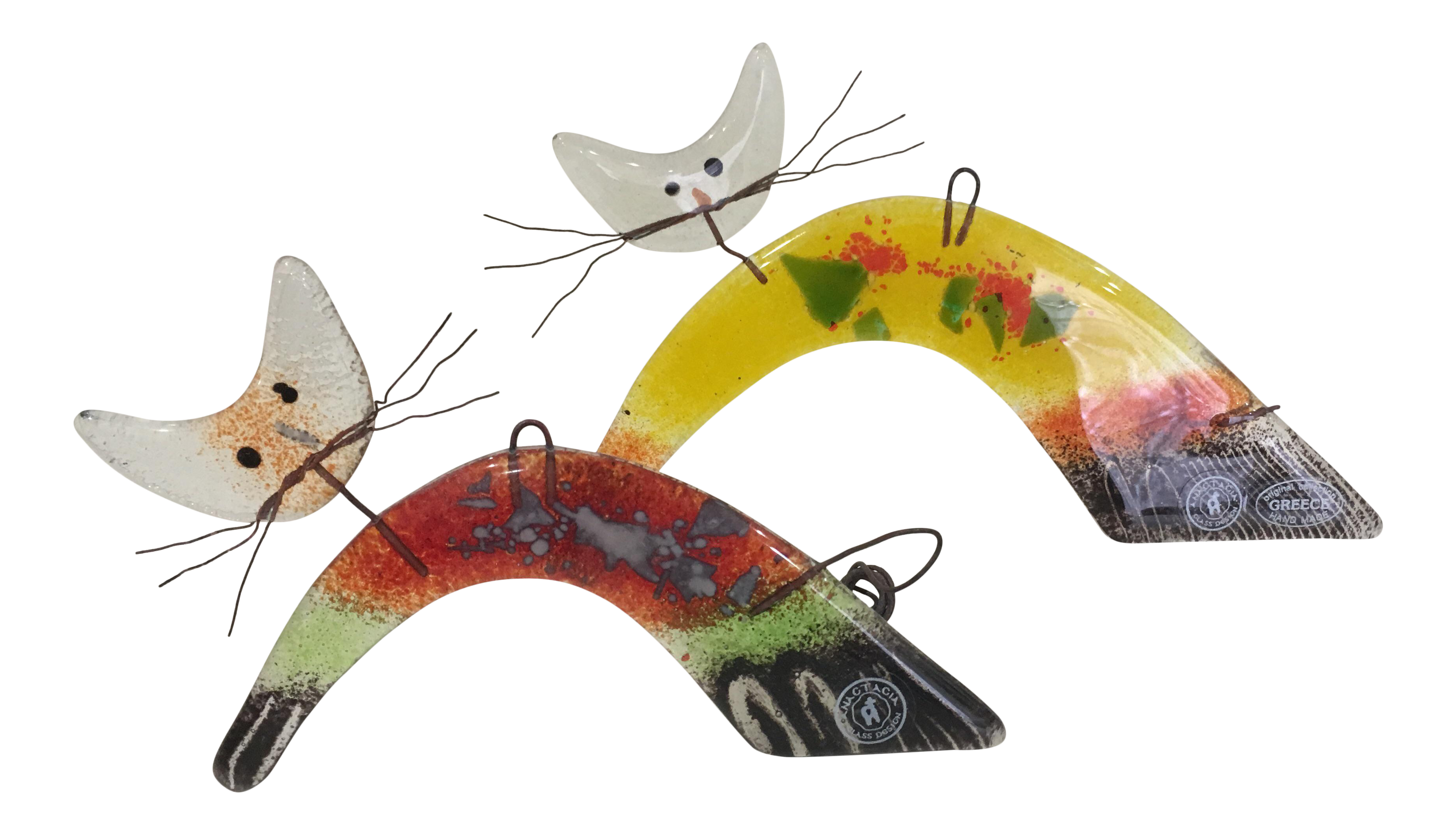 Anactacia Glass Cat Figures A Pair Chairish