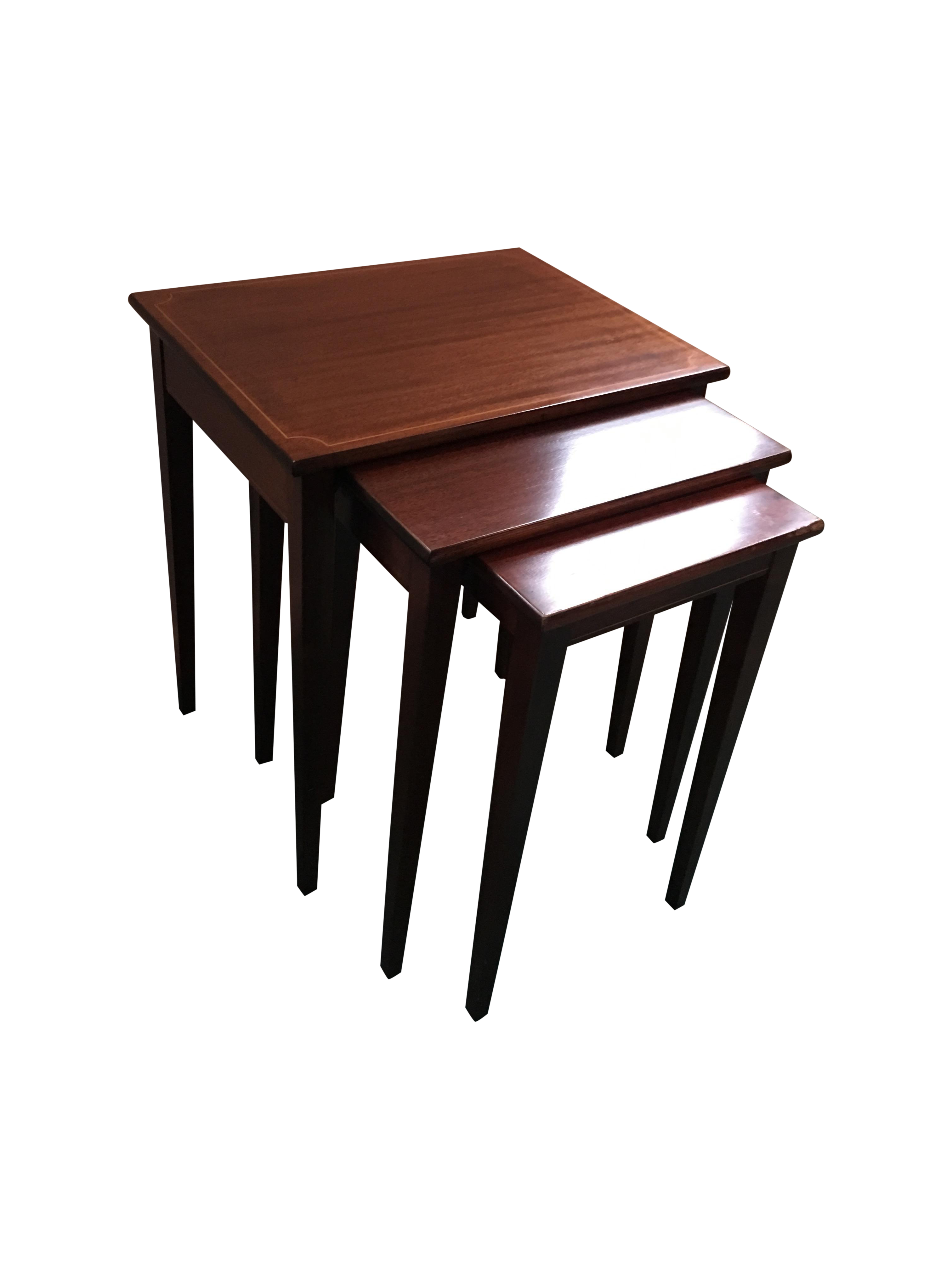 Vintage Nesting Tables With Gold Inlay Set of 3 Chairish