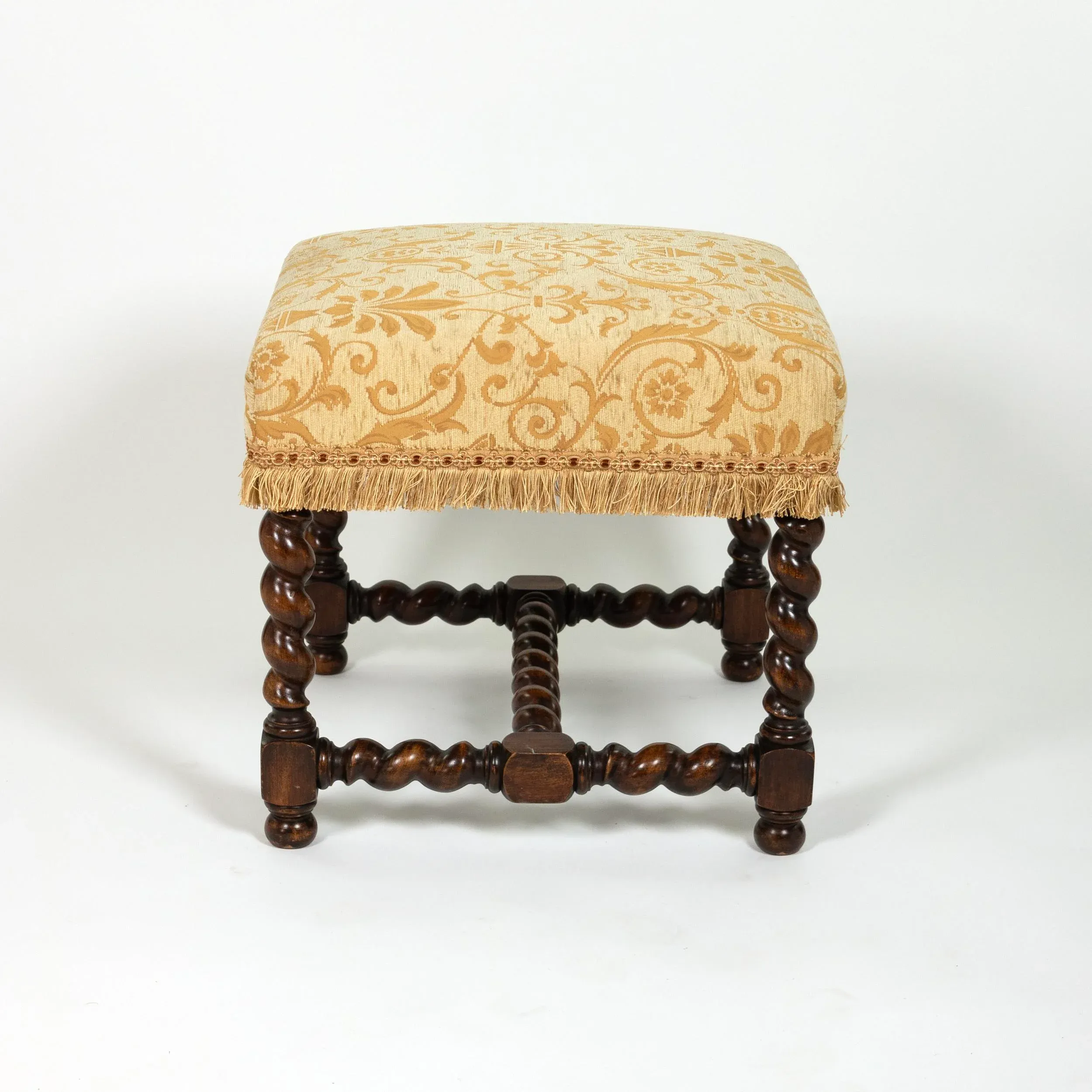 French Antique Stool シャルロットペリアン French Baroque Style Upholstered Walnut Stool With Carved