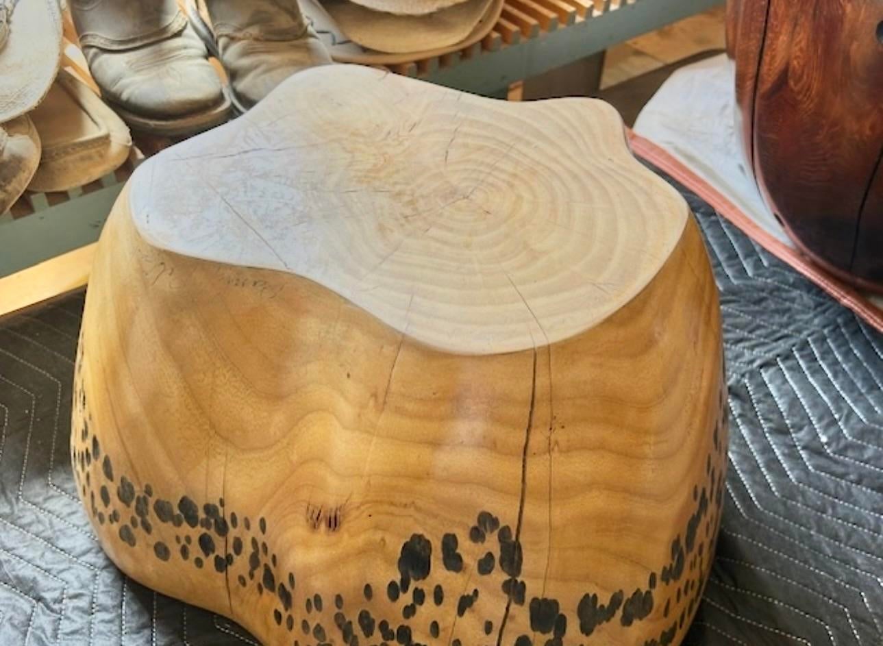 Hand-Carved Mid-Century Golden Ash Table by Daniel Pollock, 13