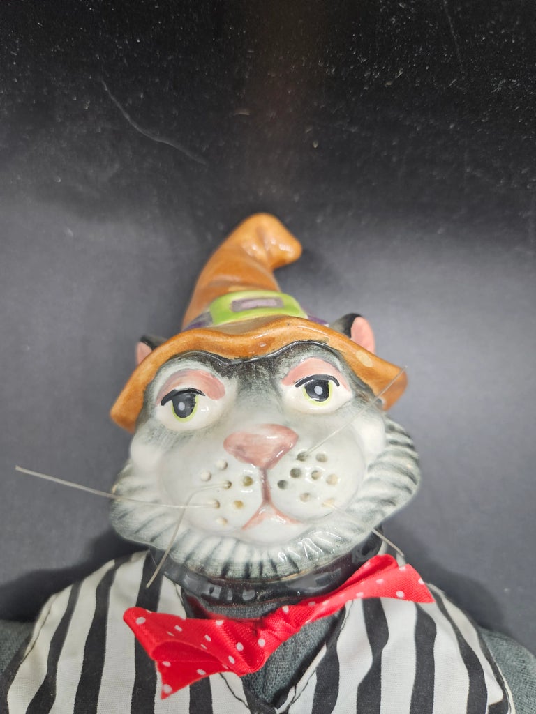 Vintage Fitz & Floyd Halloween Floppy Folks Kitty Kat Darling
