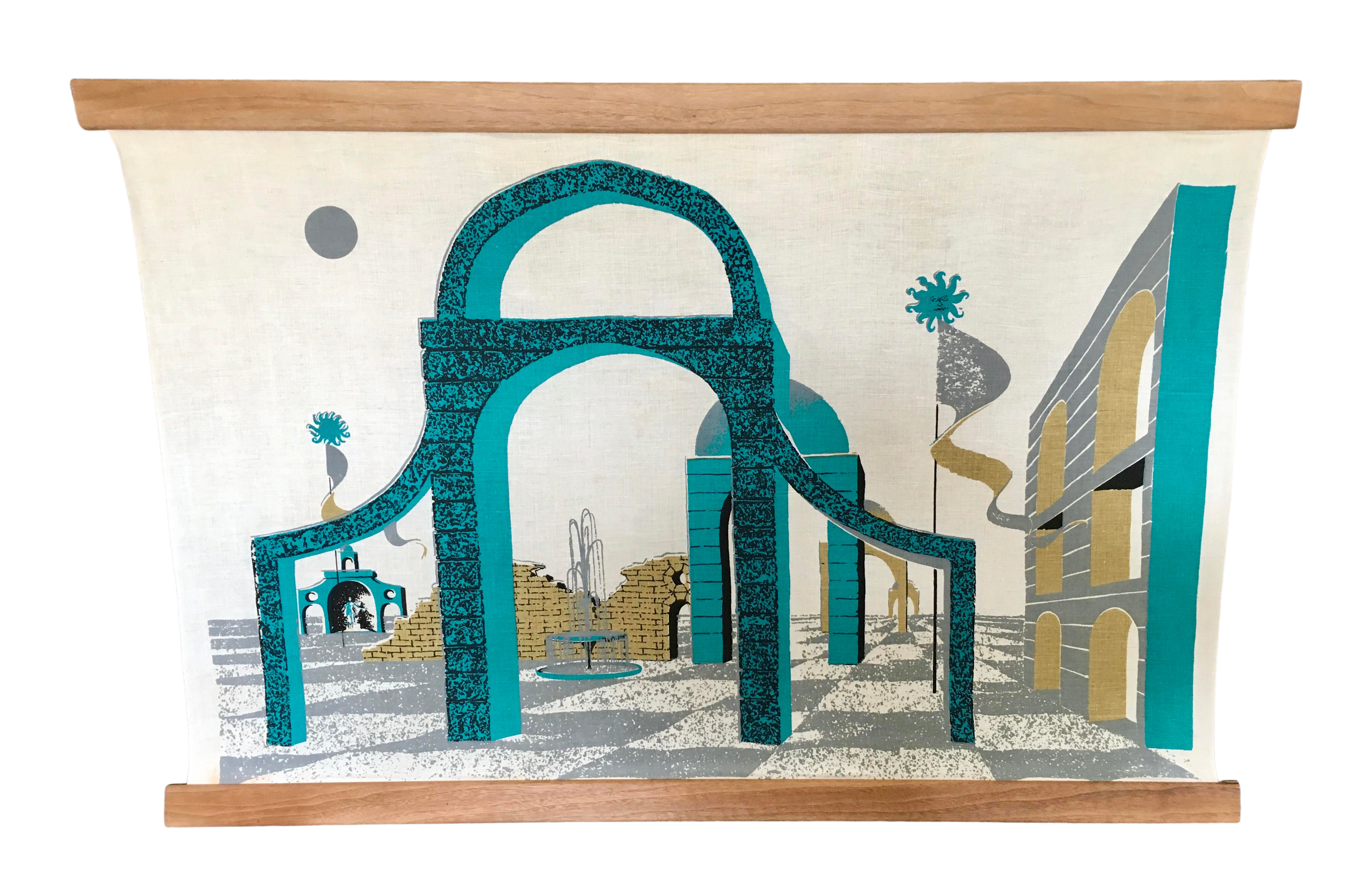 Robert Bushong for Tom Tru Studios Mid-Century Serigraph on