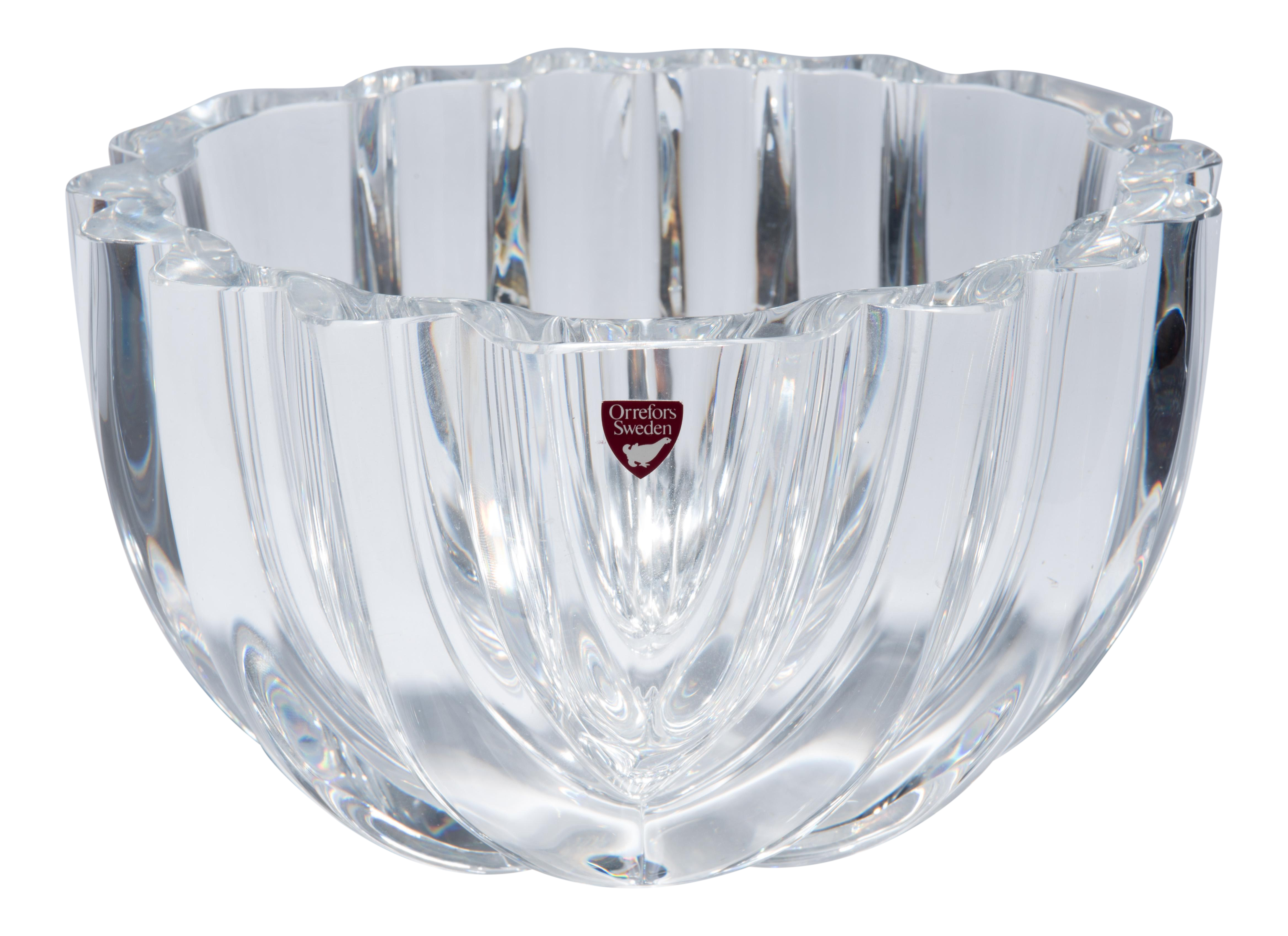 Lars Hellsten ガラスボウル Orrefors Sweden 北欧 Organic Lars Hellsten Orrefors Crystal Bowl Mid Century