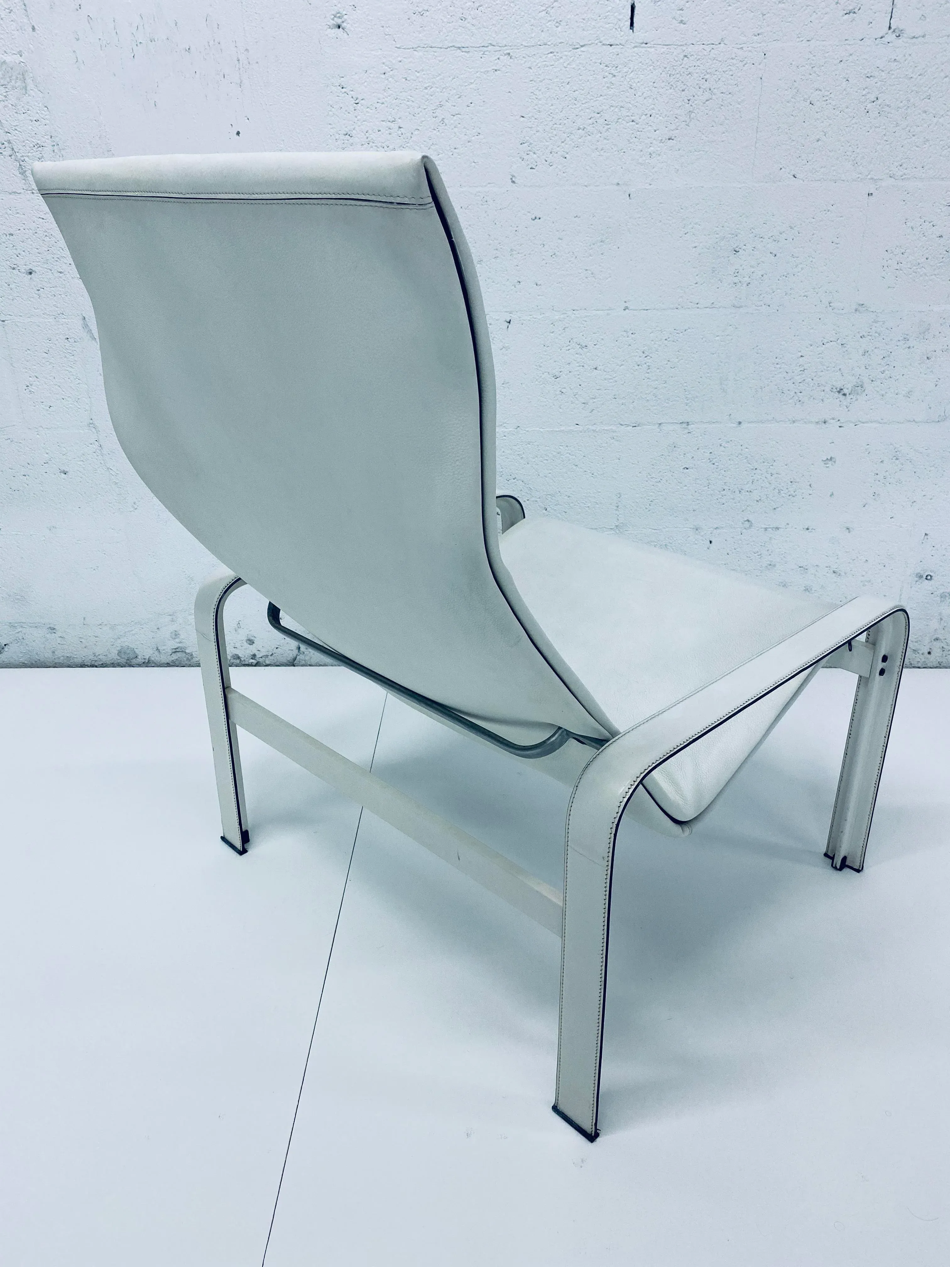 Matteo Grassi Leather “Sistina” Lounge Chair and Foot Stool