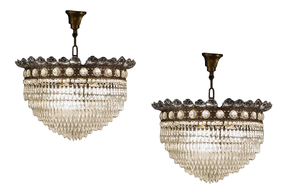 Italian Crystal Chandelier, 1940