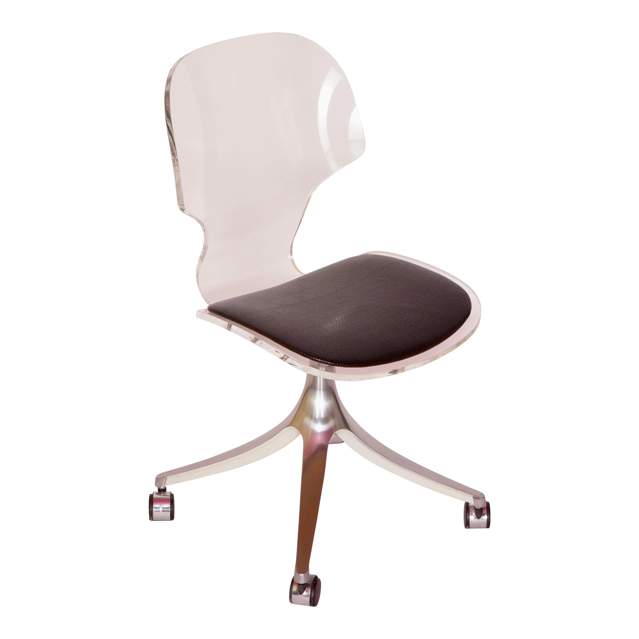 1970s Lucite and Aluminum Based Swivel Office Chair by Hill Manufacturing Chairish
