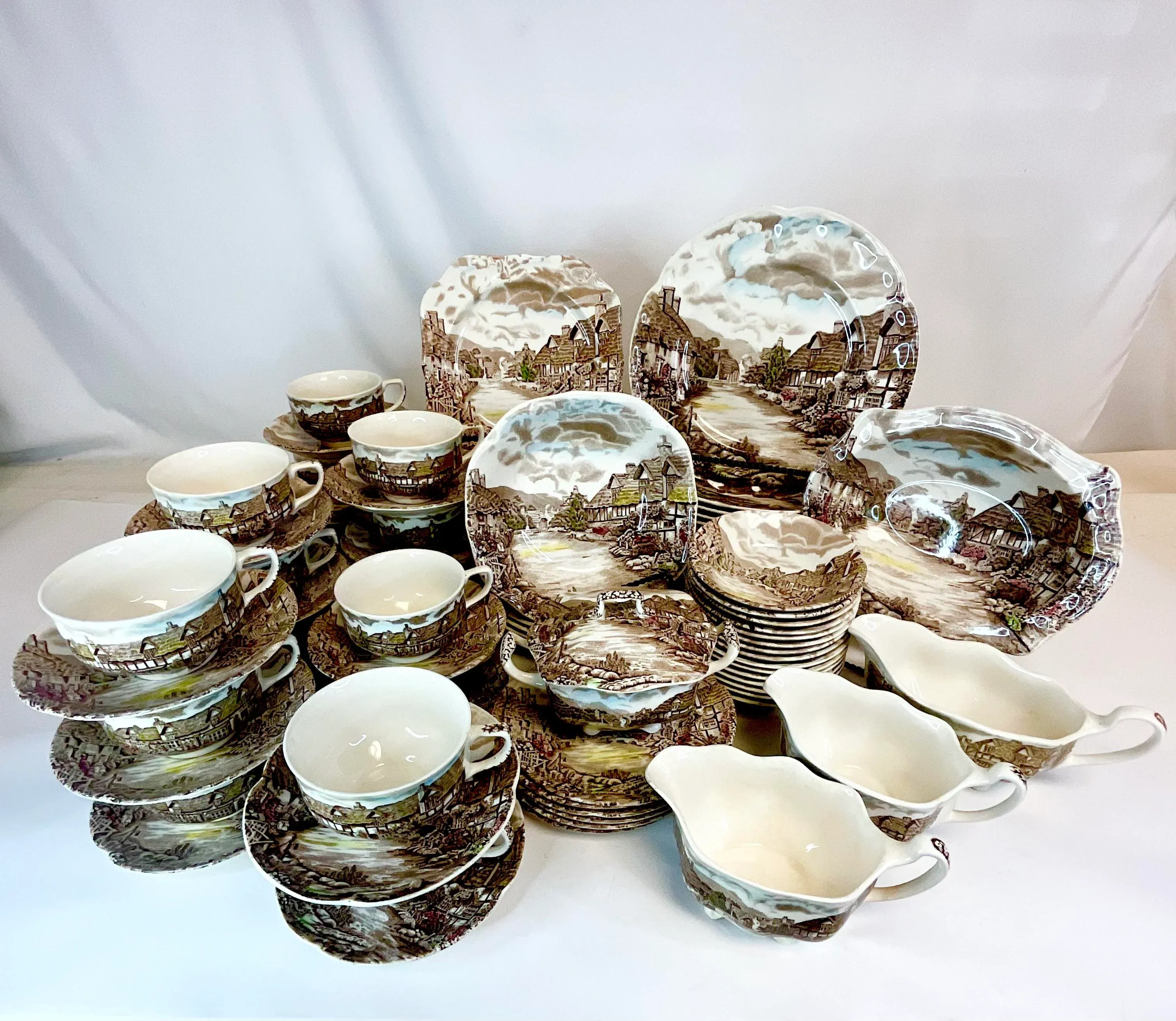 1970s Rustic European Johnson Bros Olde English Countryside