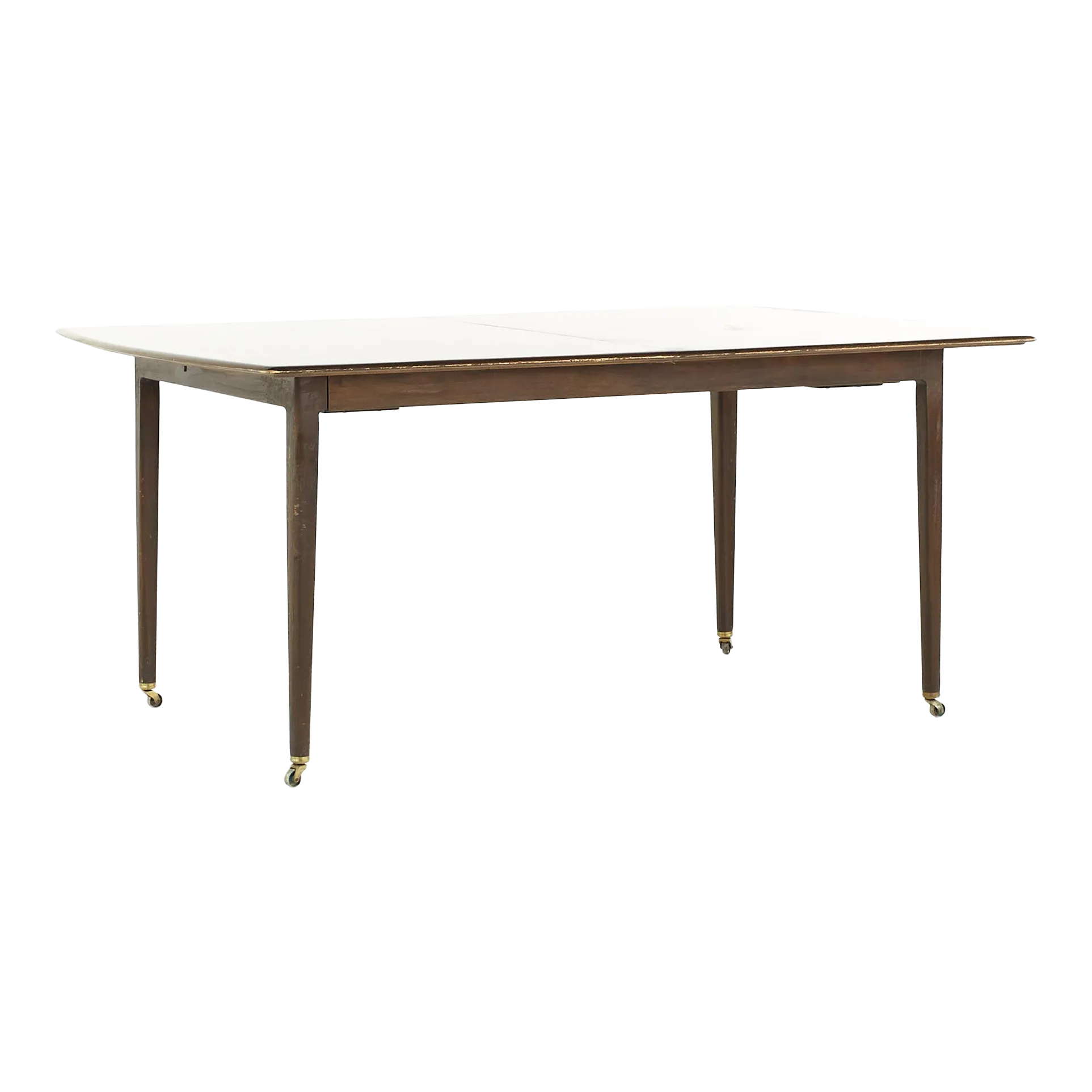 Dunbar Mid Century Expanding Hidden Leaf Walnut Dining Table With 2