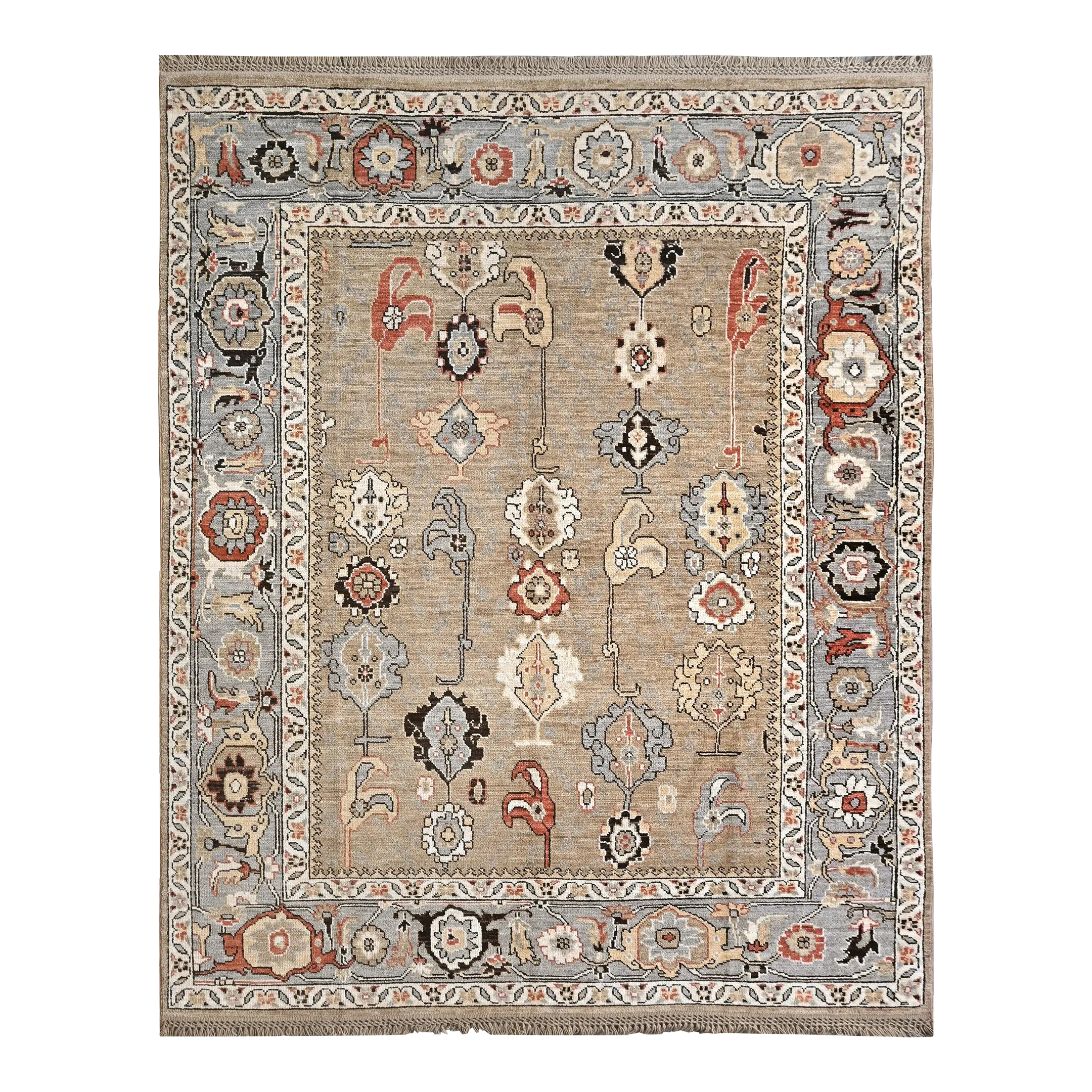 Hand Knotted Oushak Wool Rug. 8\'02\