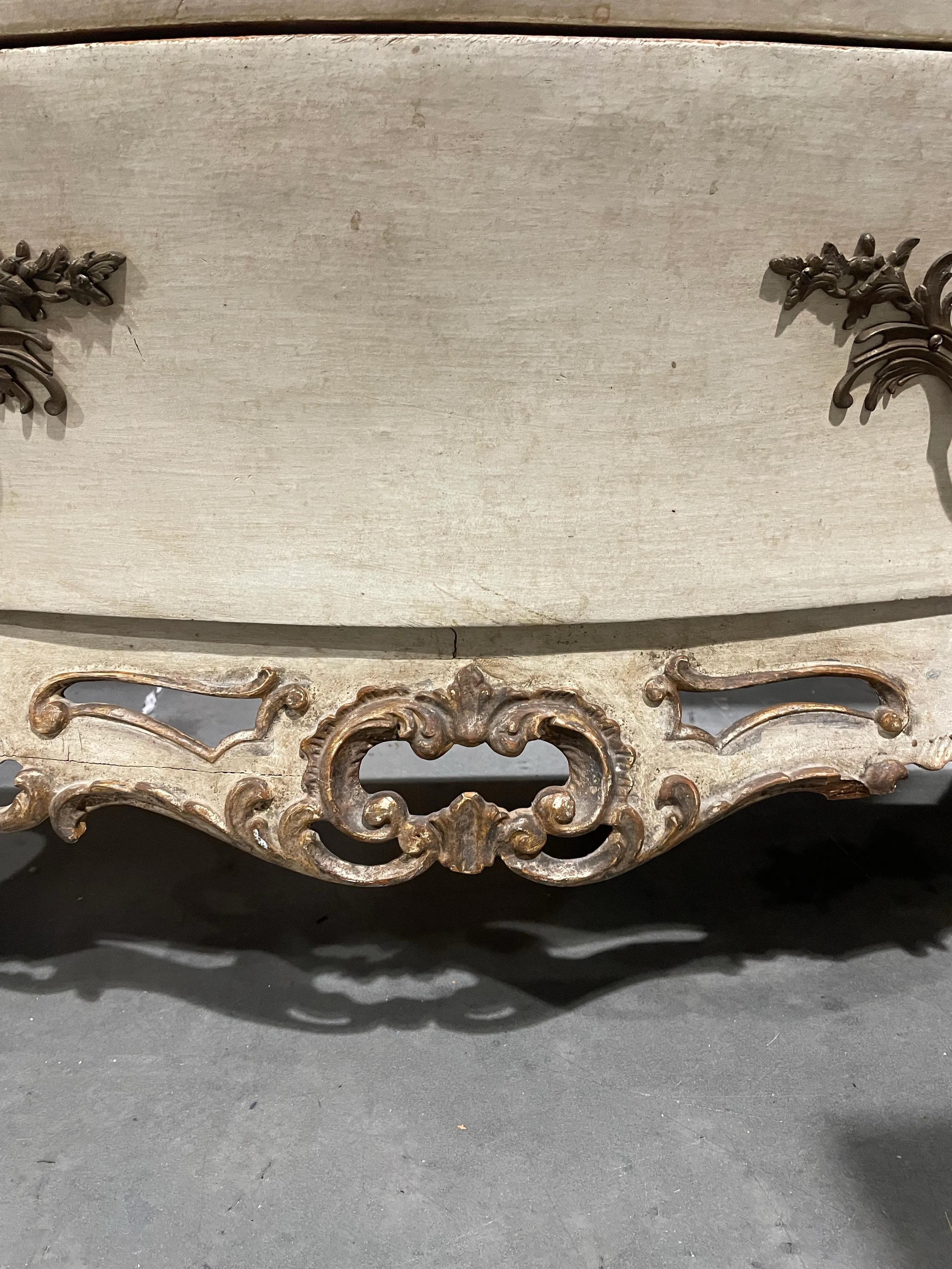 Antique French Provincial Painted Bombe Chest With Faux Marble Top2011 Large Abstract Expressionism Oil Painting