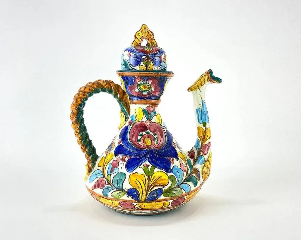 Ceramic Kettle from Assbrock Keramik Majolika, Germany, 1960s