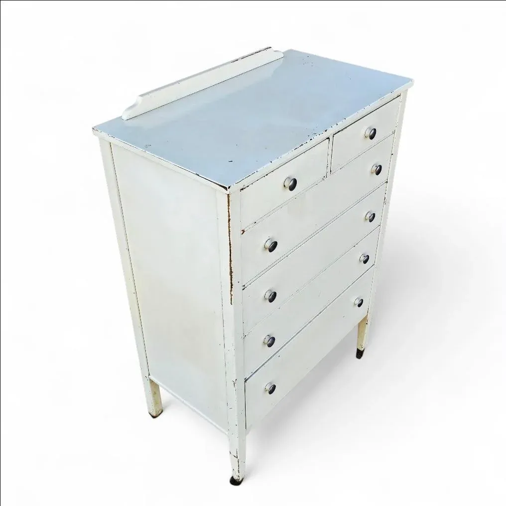 Vintage Simmons Metal Dresser 6 Drawers Chest of Drawers 1939 Pre War  Furniture
