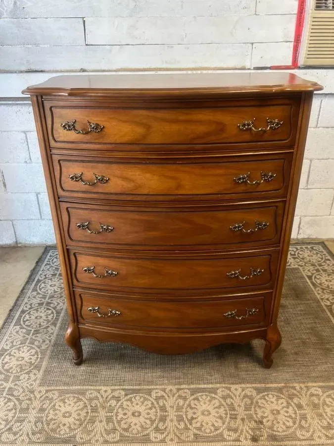 Vintage French Provincia Louis XVl Style High Chest Dresser