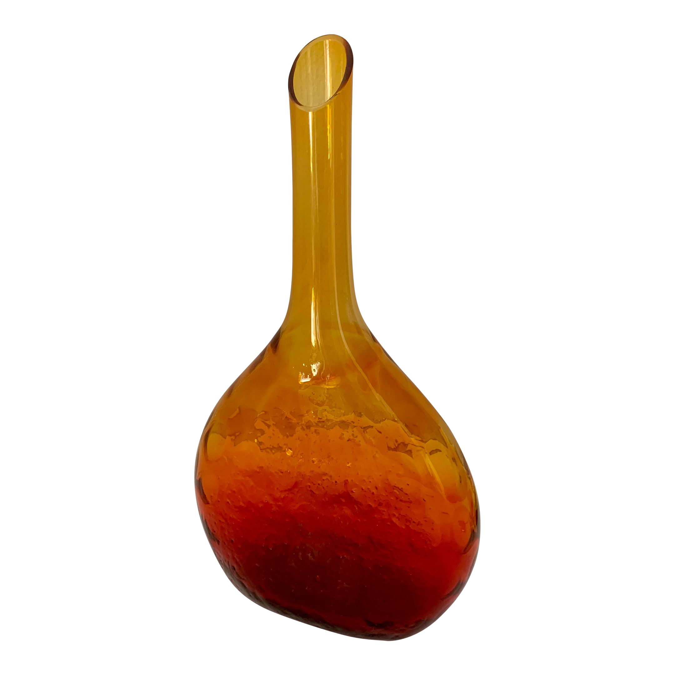 60s〜 BLENKO Glass Vase Vintage 1960s Tall BLENKO Art Glass Vase Abstract Bright