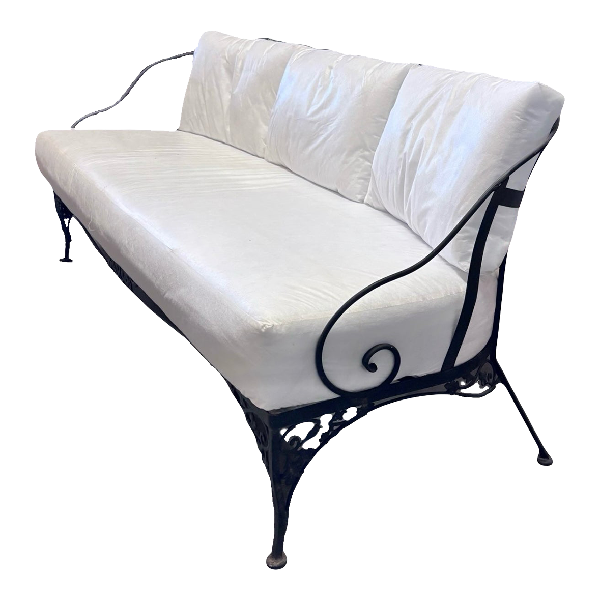 Hollywood Regency Style Woodard Wrought Iron Sofa, Orleans
