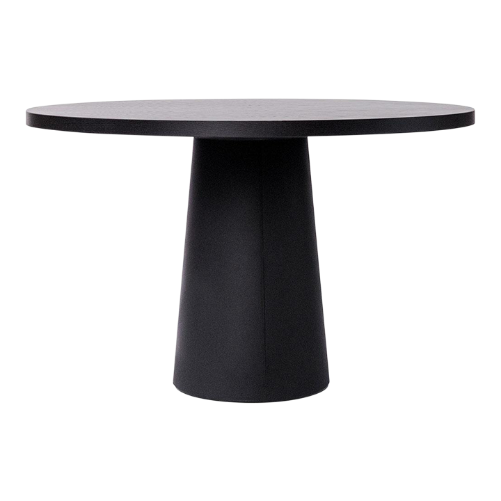 Black Stained Oak Top Container Round Pedestal Dining Table, Moooi