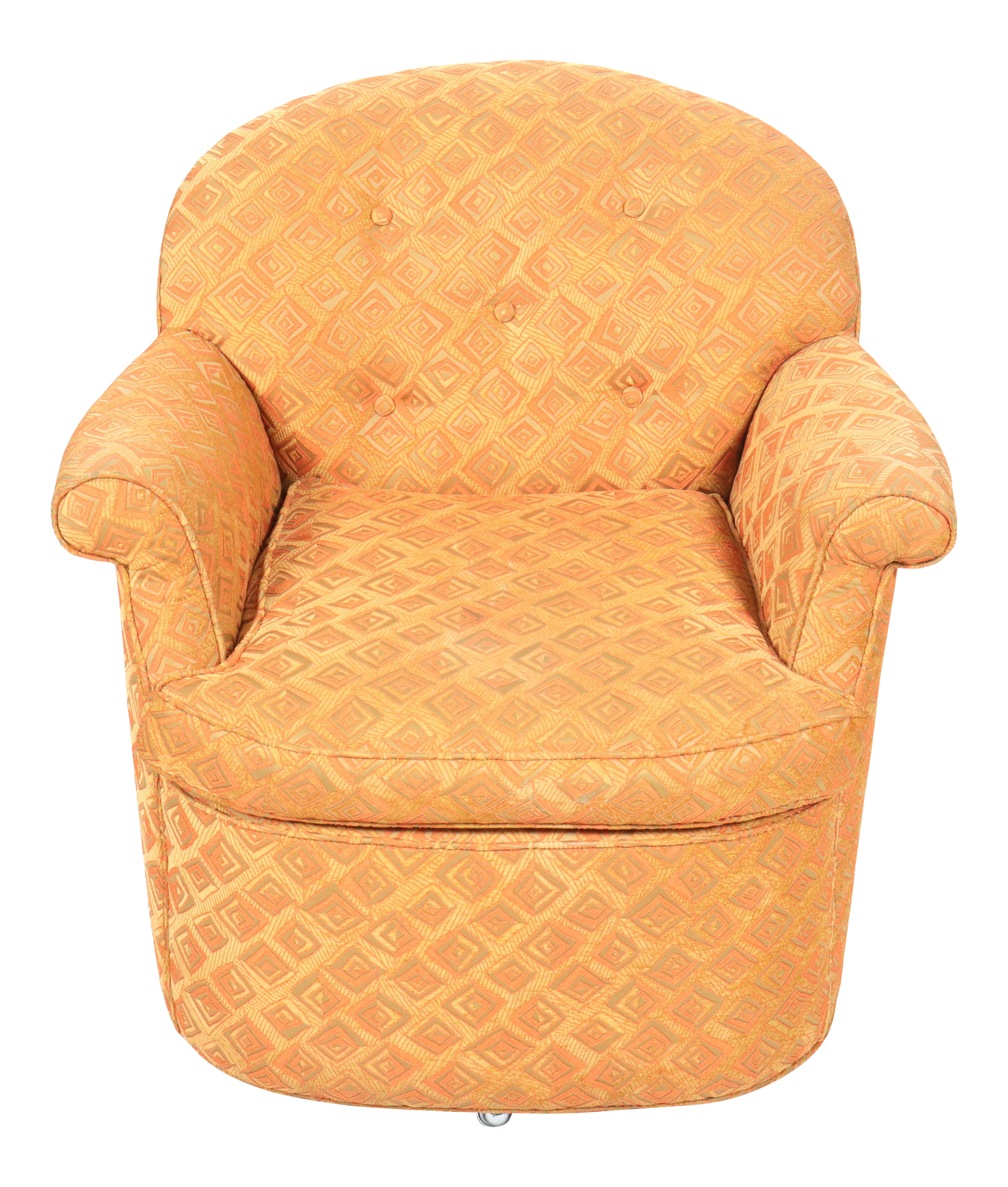 Mid Century Modern Tufted Upholstered Swivel Armchair Chairish